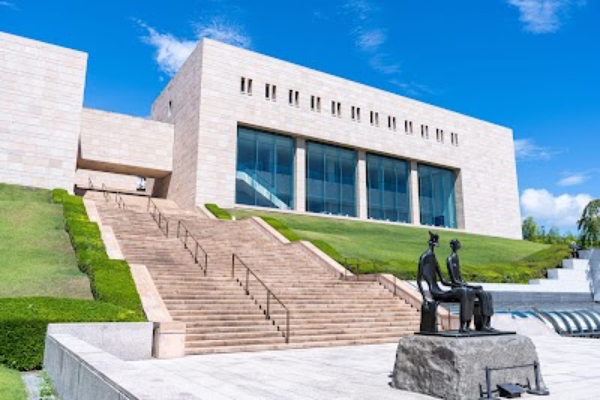 MOA Museum of Art hilltop terrace overlooking Sagami Bay in Atami