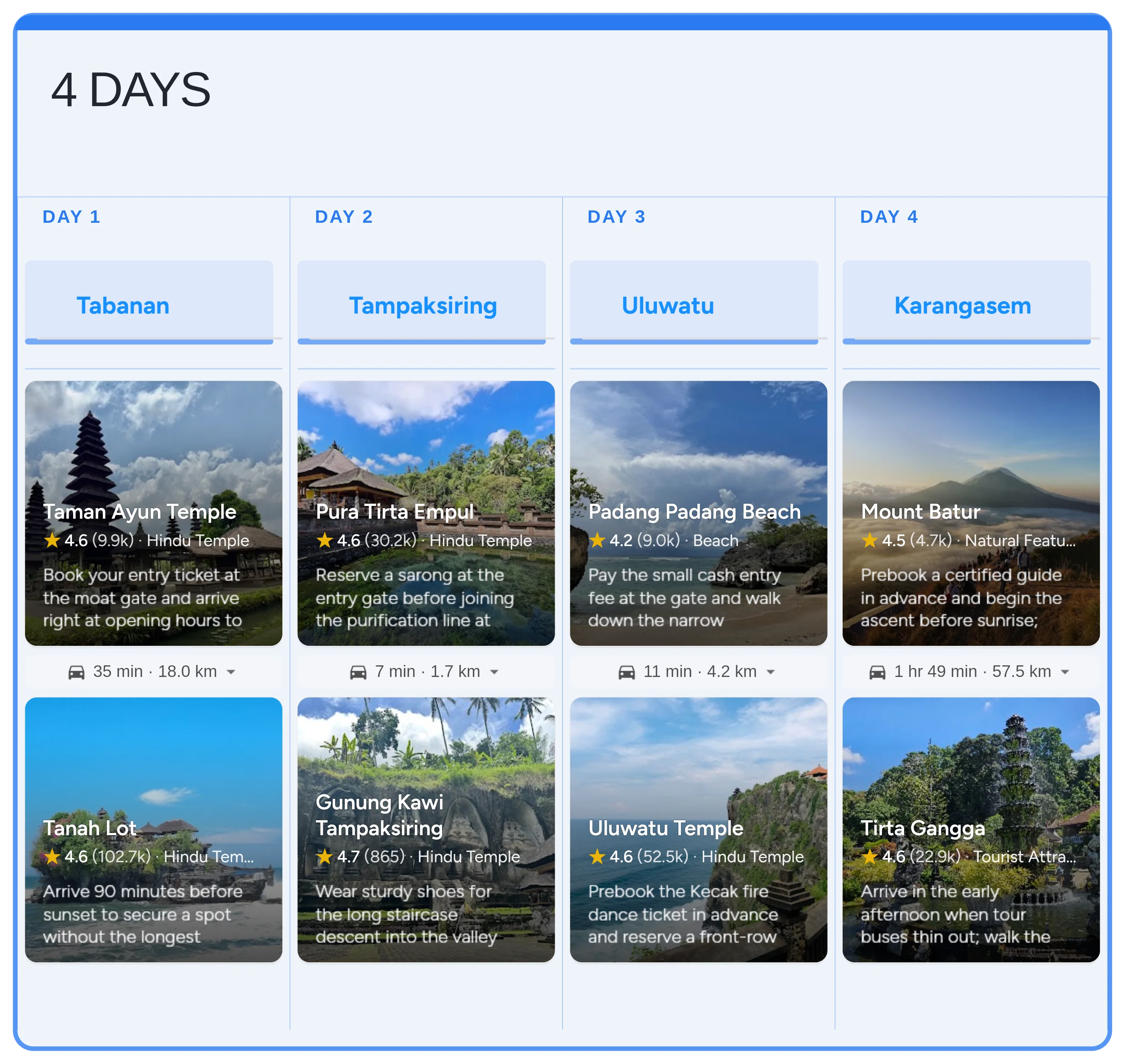 Bali calendar template preview