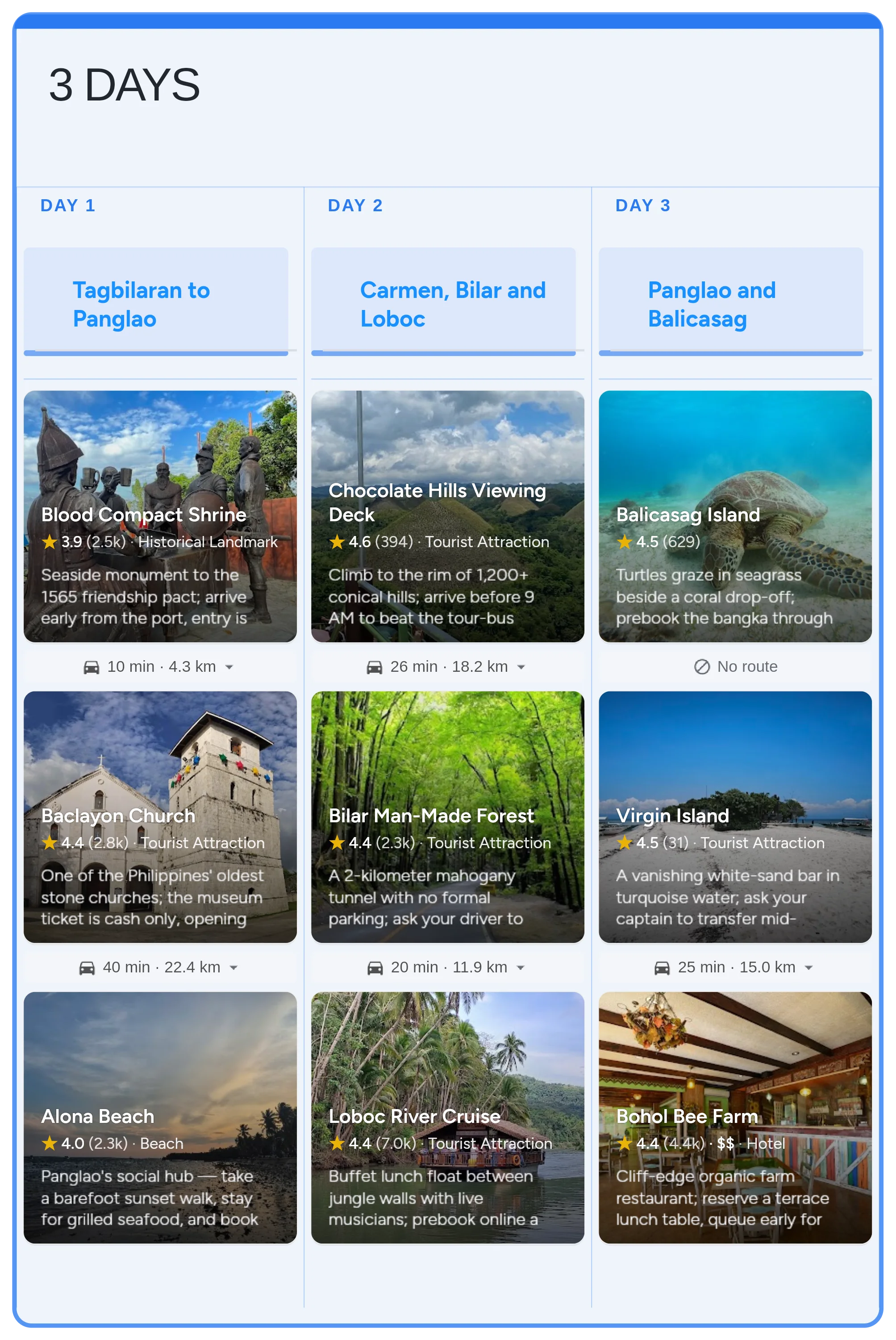 Bohol calendar template preview
