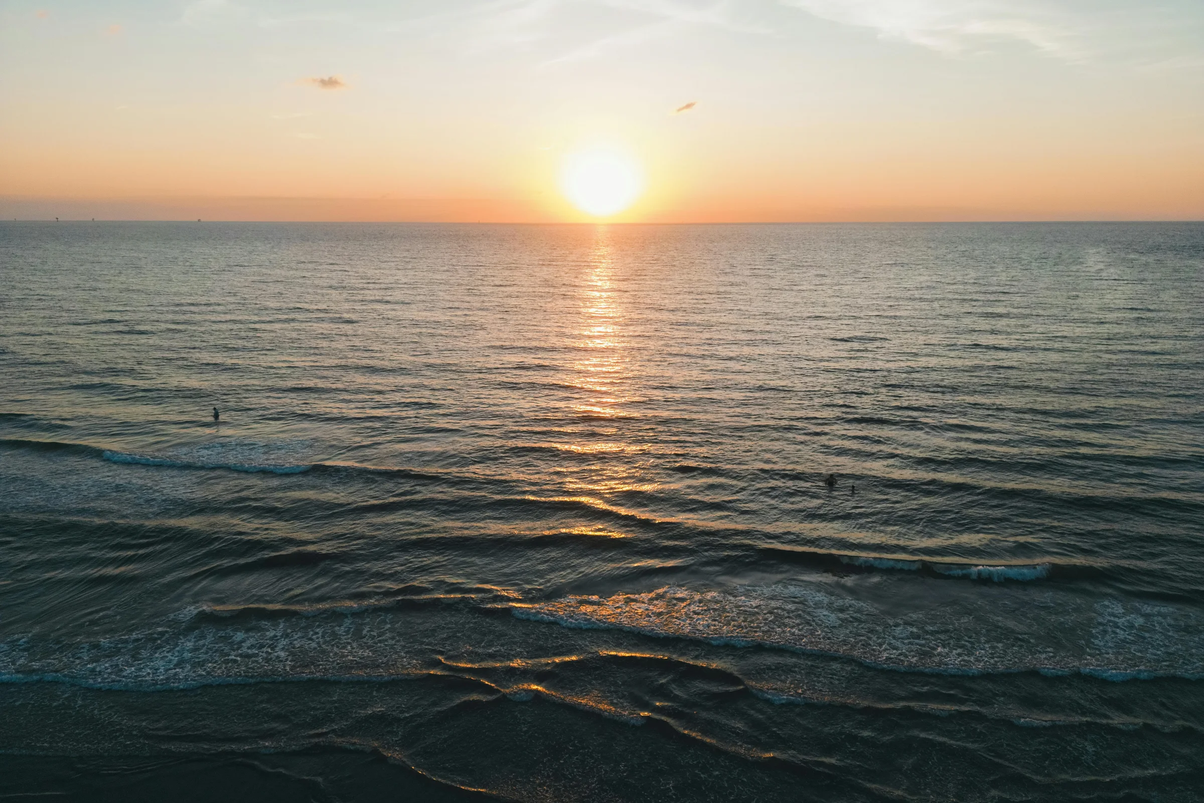 Sunset view of the Corpus Christi waterfront skyline in Texas