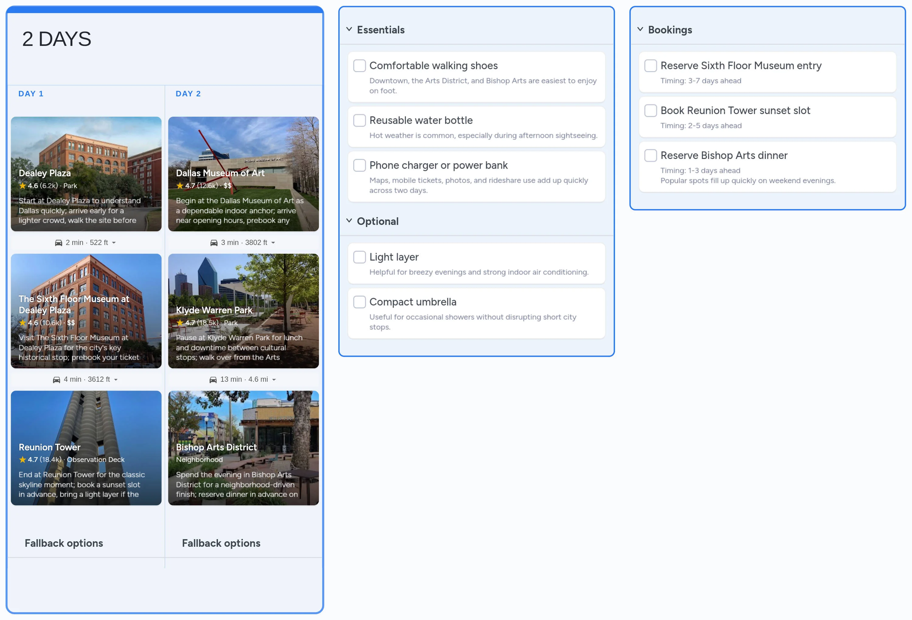 Dallas template board preview