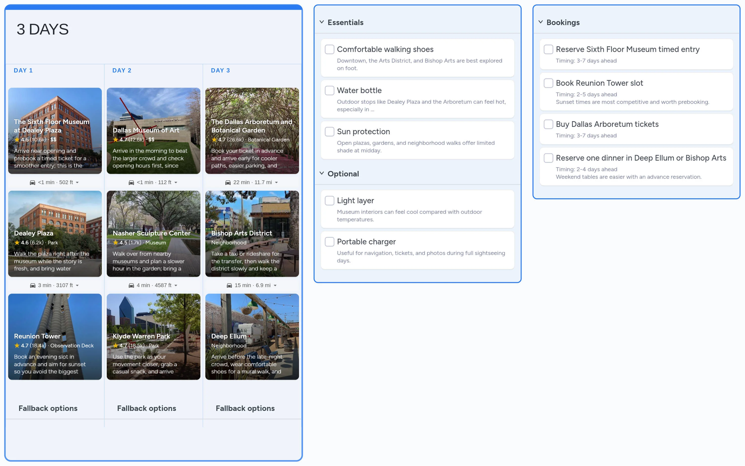 Dallas template board preview