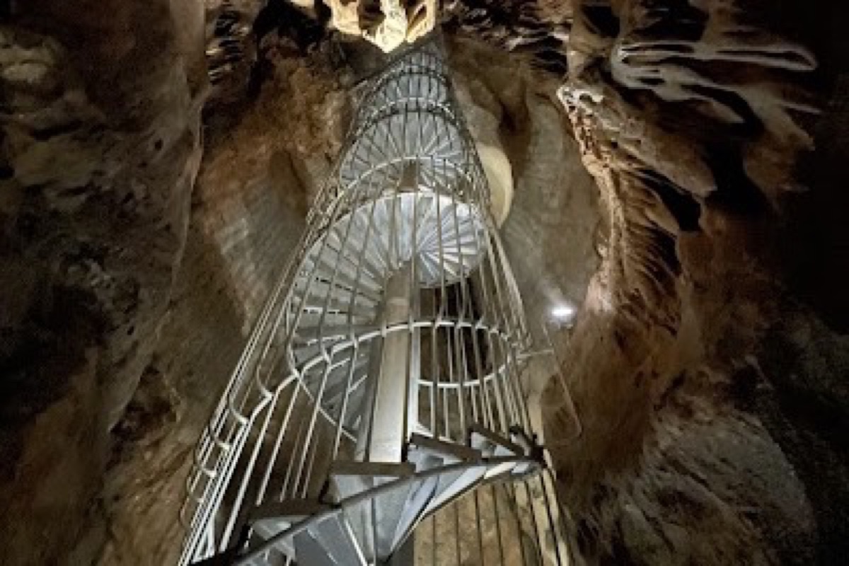 Gosu Cave limestone formations with stalactites and stalagmites inside a show cave in Danyang