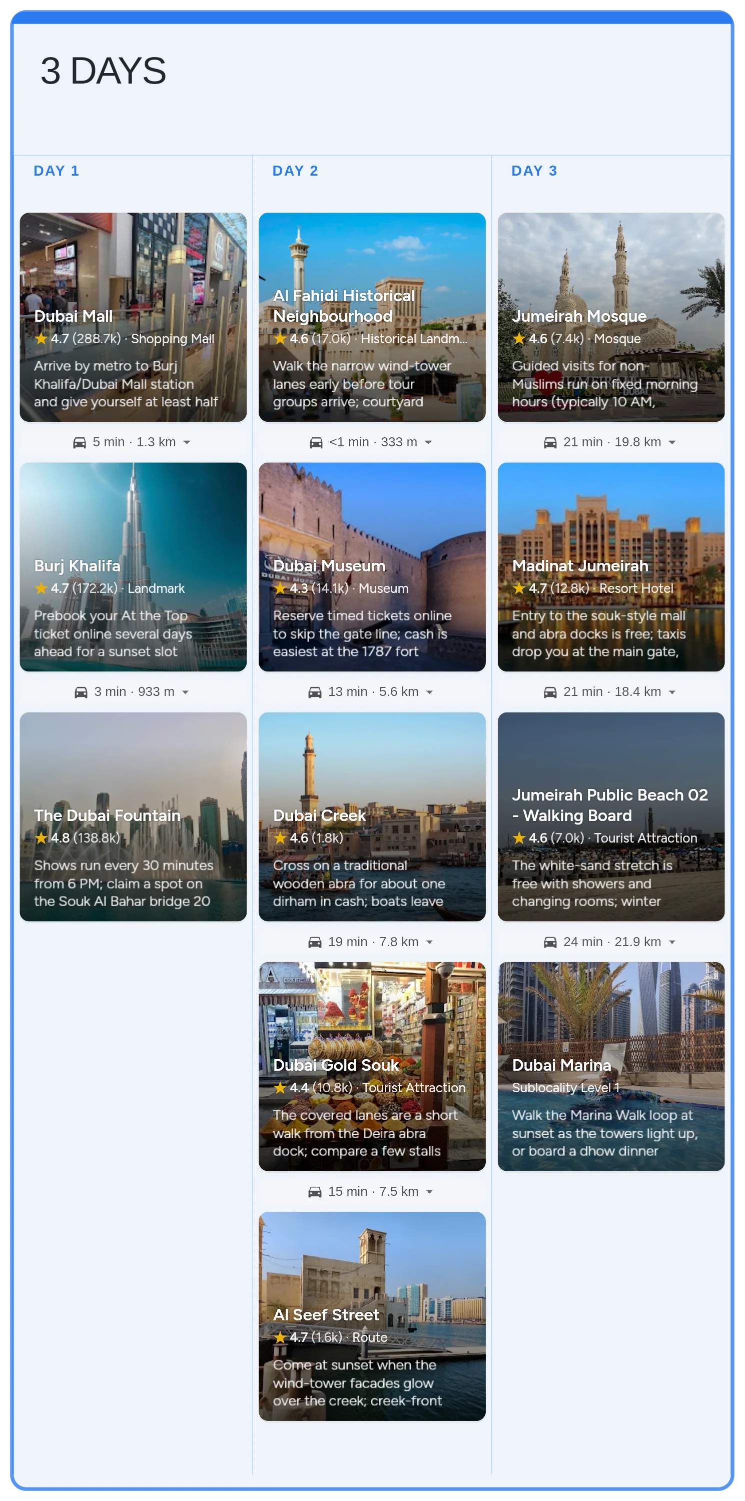 Dubai calendar template preview