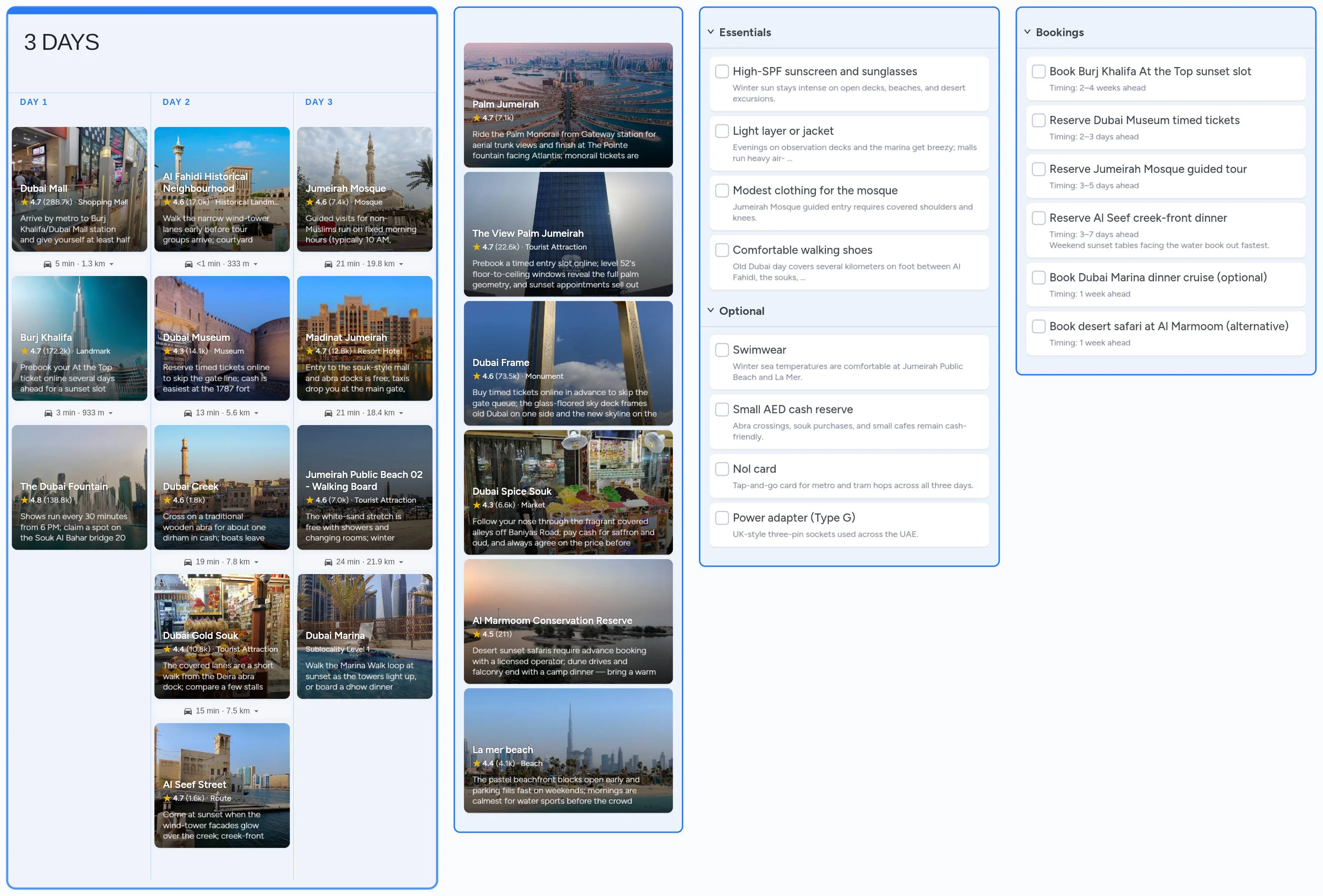 Dubai template board preview