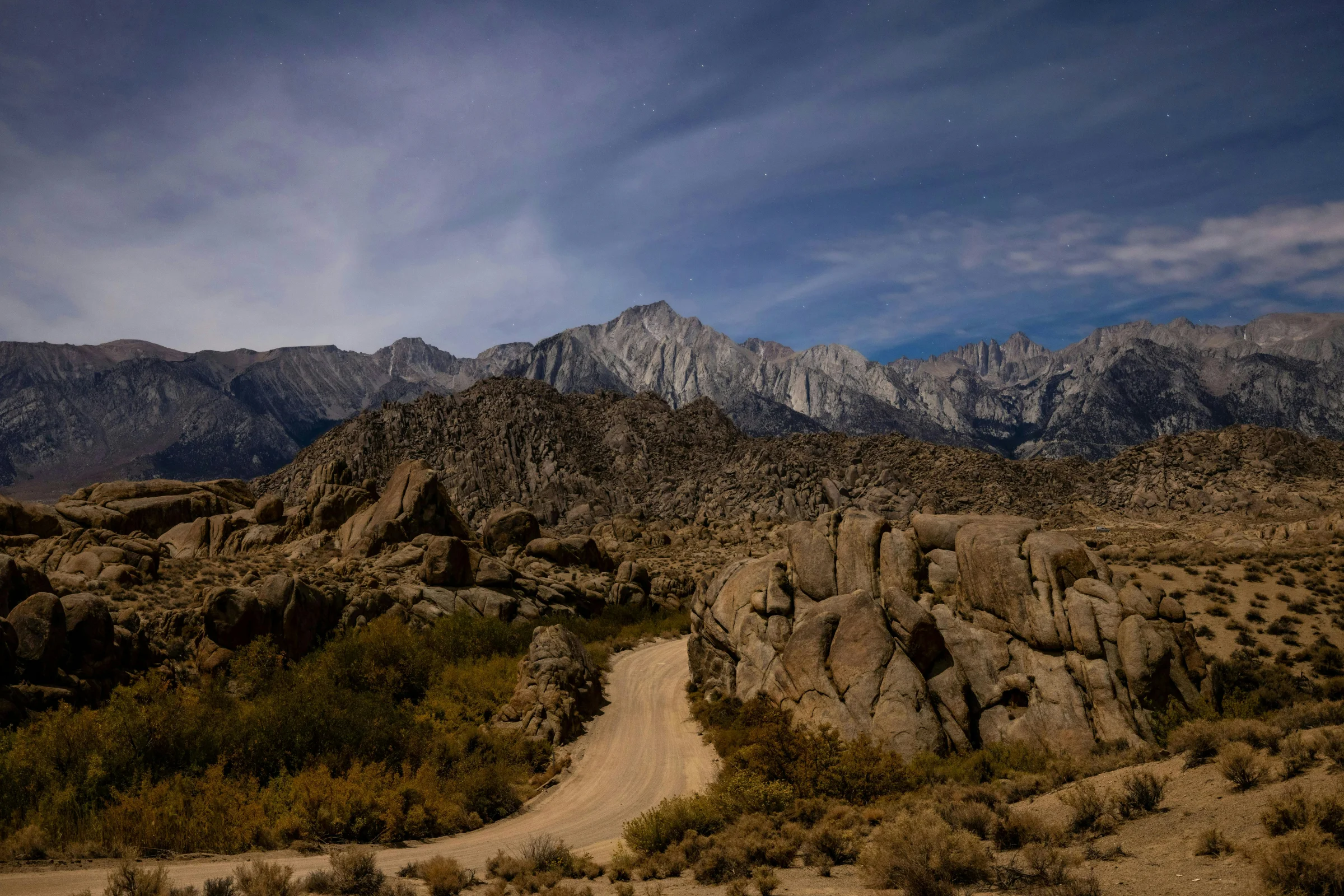 Scenic Highway 395 winding through the Eastern Sierra mountains in California
