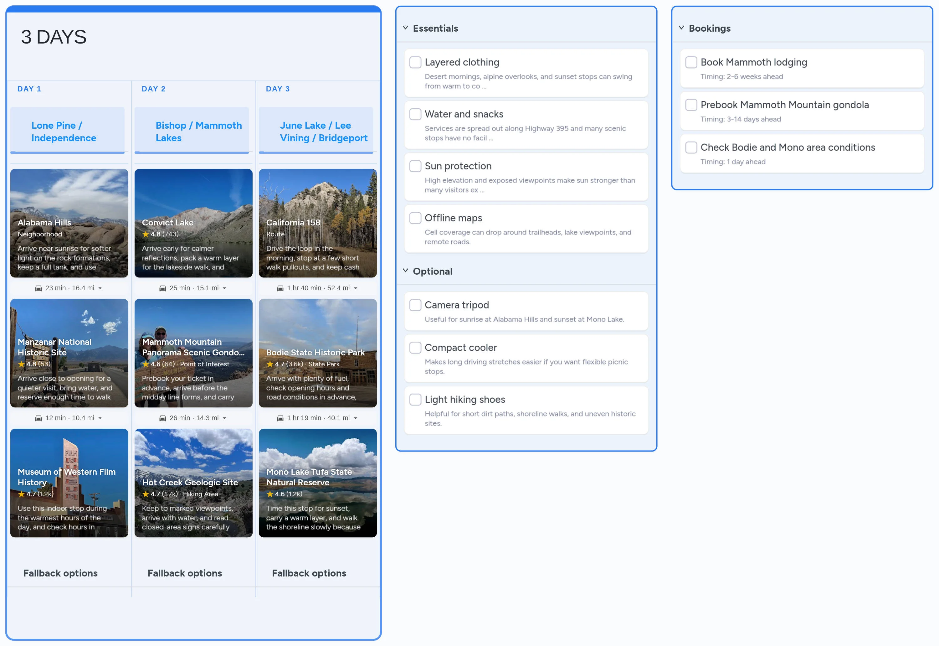 Eastern Sierra template board preview