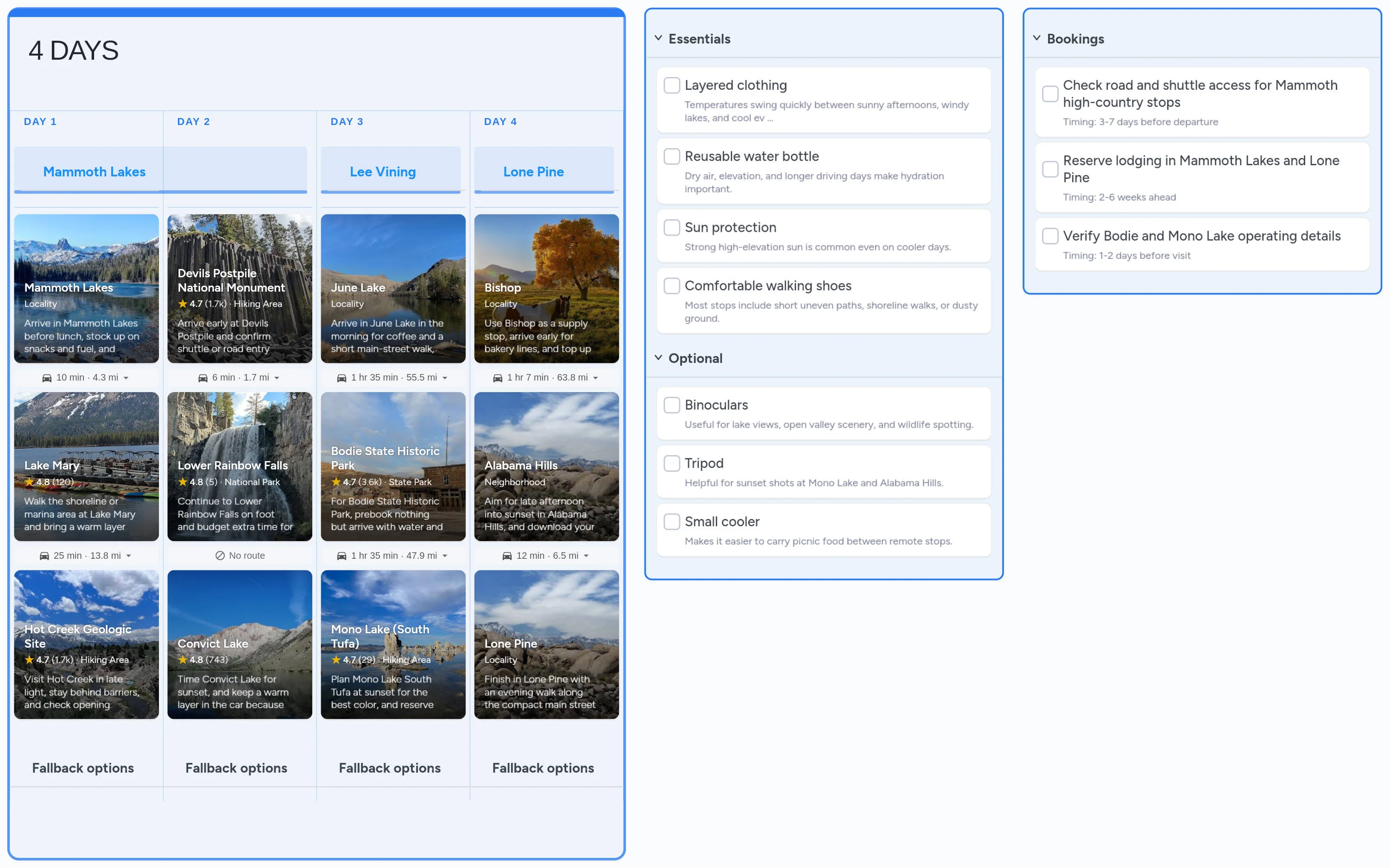Eastern Sierra template board preview