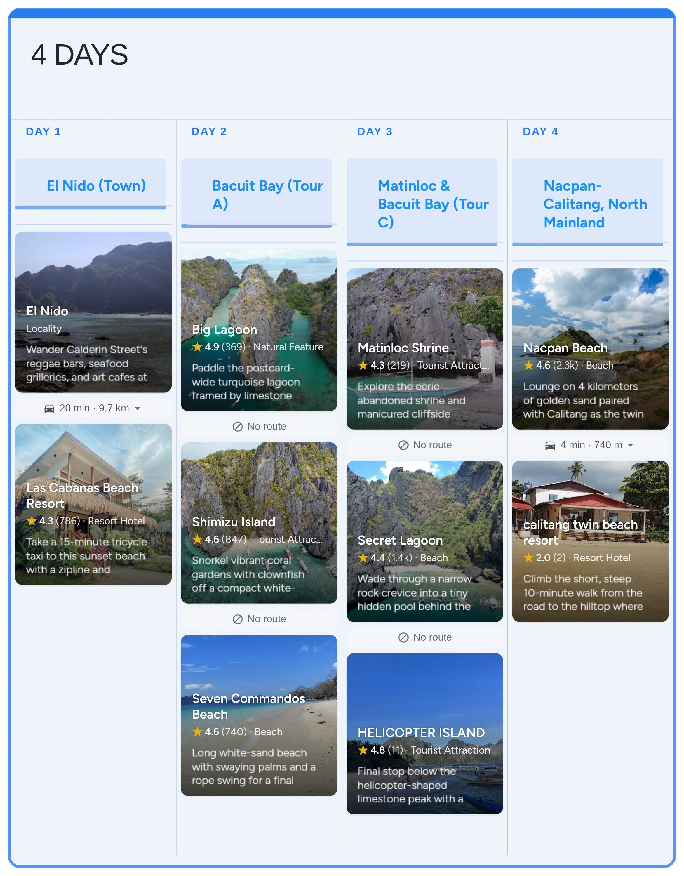 El Nido calendar template preview