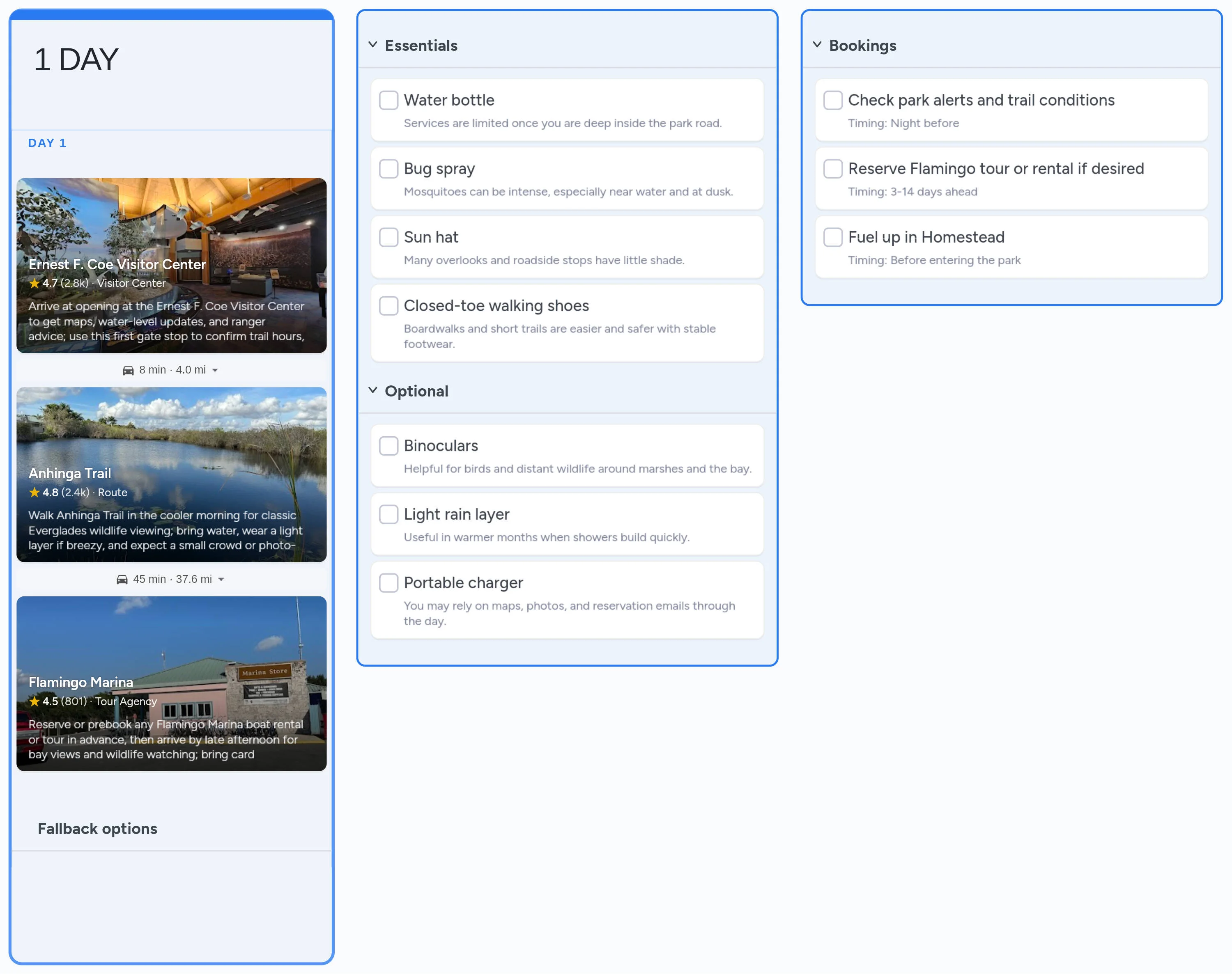 Everglades National Park template board preview