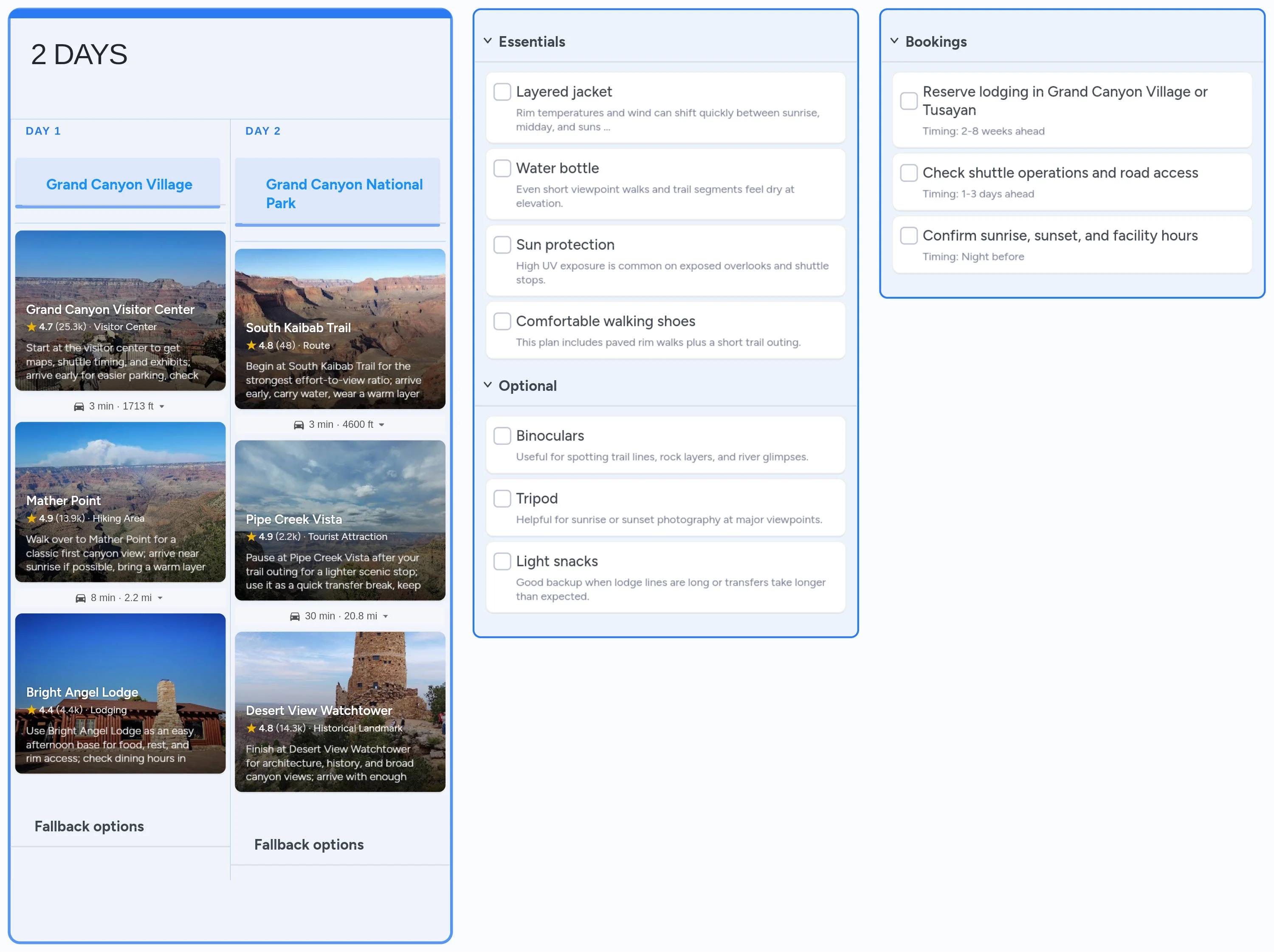 Grand Canyon National Park template board preview