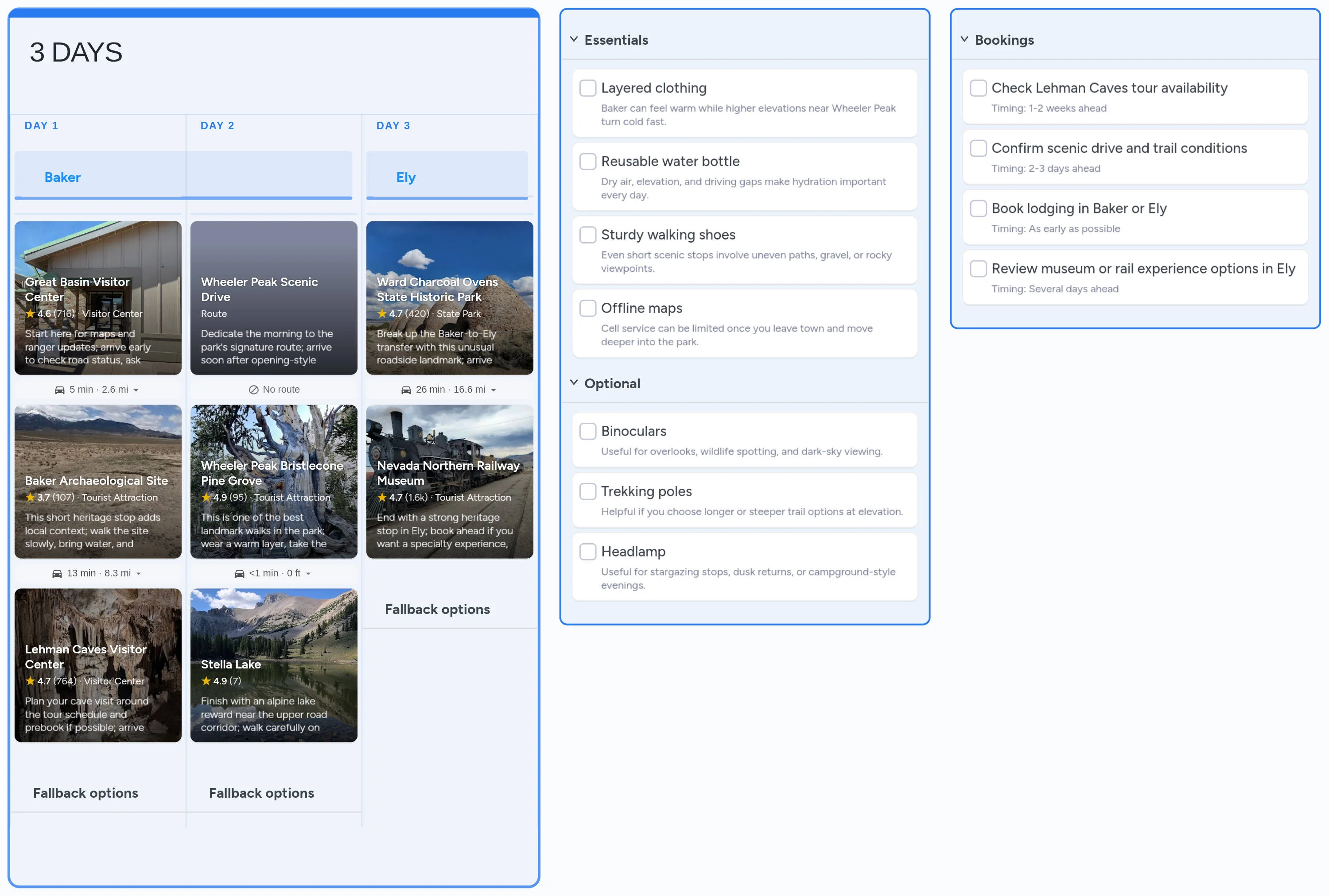 Great Basin National Park template board preview