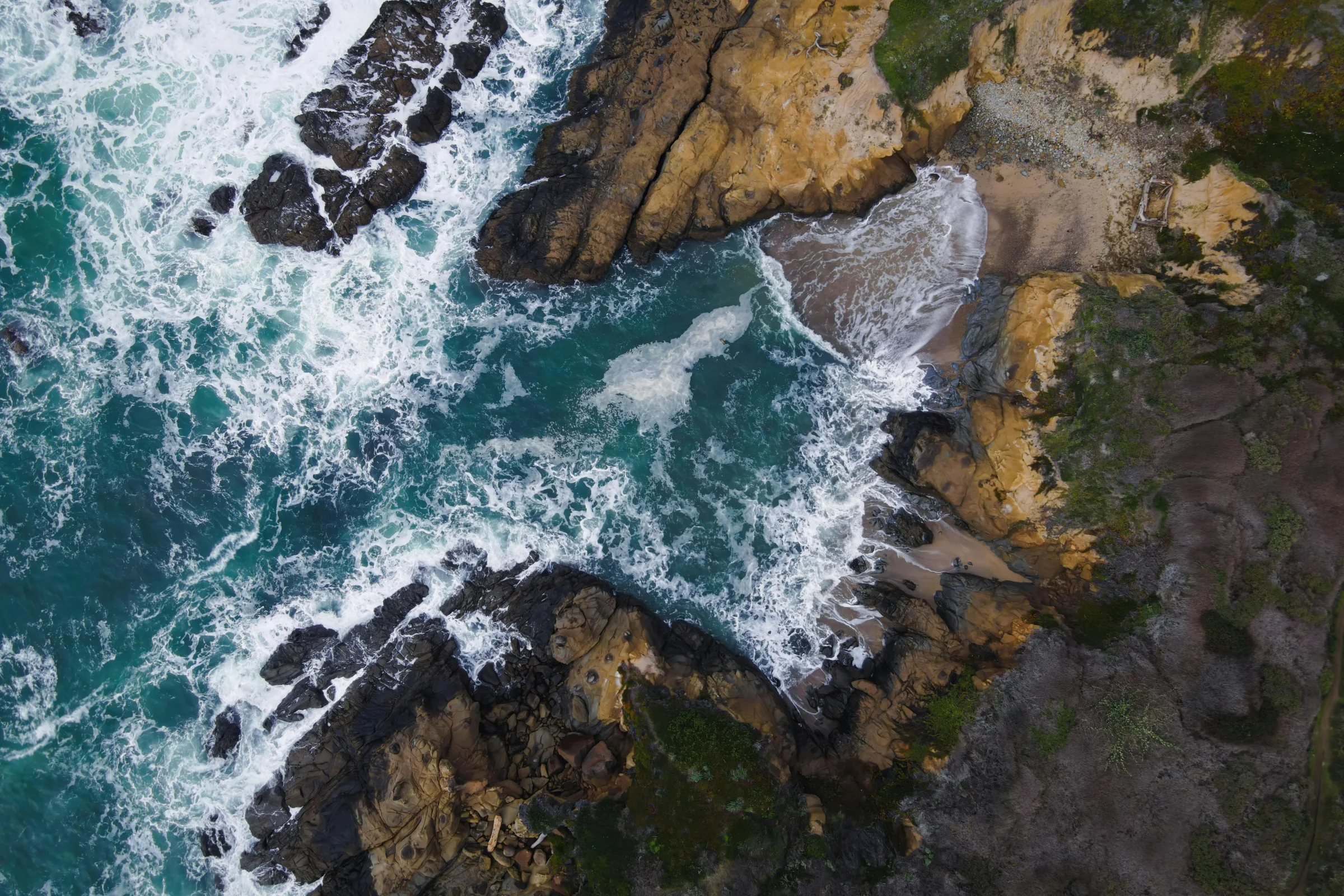 Aerial hero view of Hearst Castle on California’s Central Coast near San Simeon