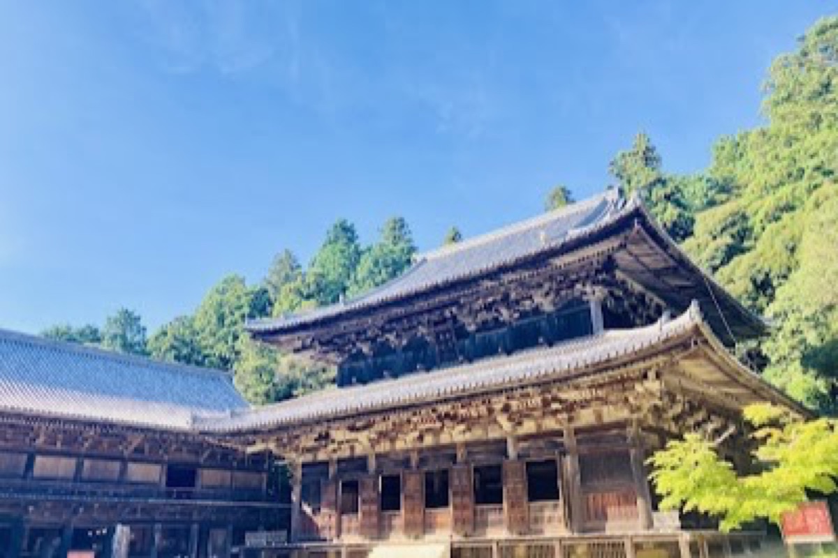 Engyoji Temple Maniden hall on the cliff side of Mt. Shosha