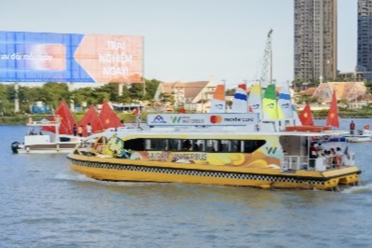 Saigon River dinner cruise at sunset with the skyline lit up