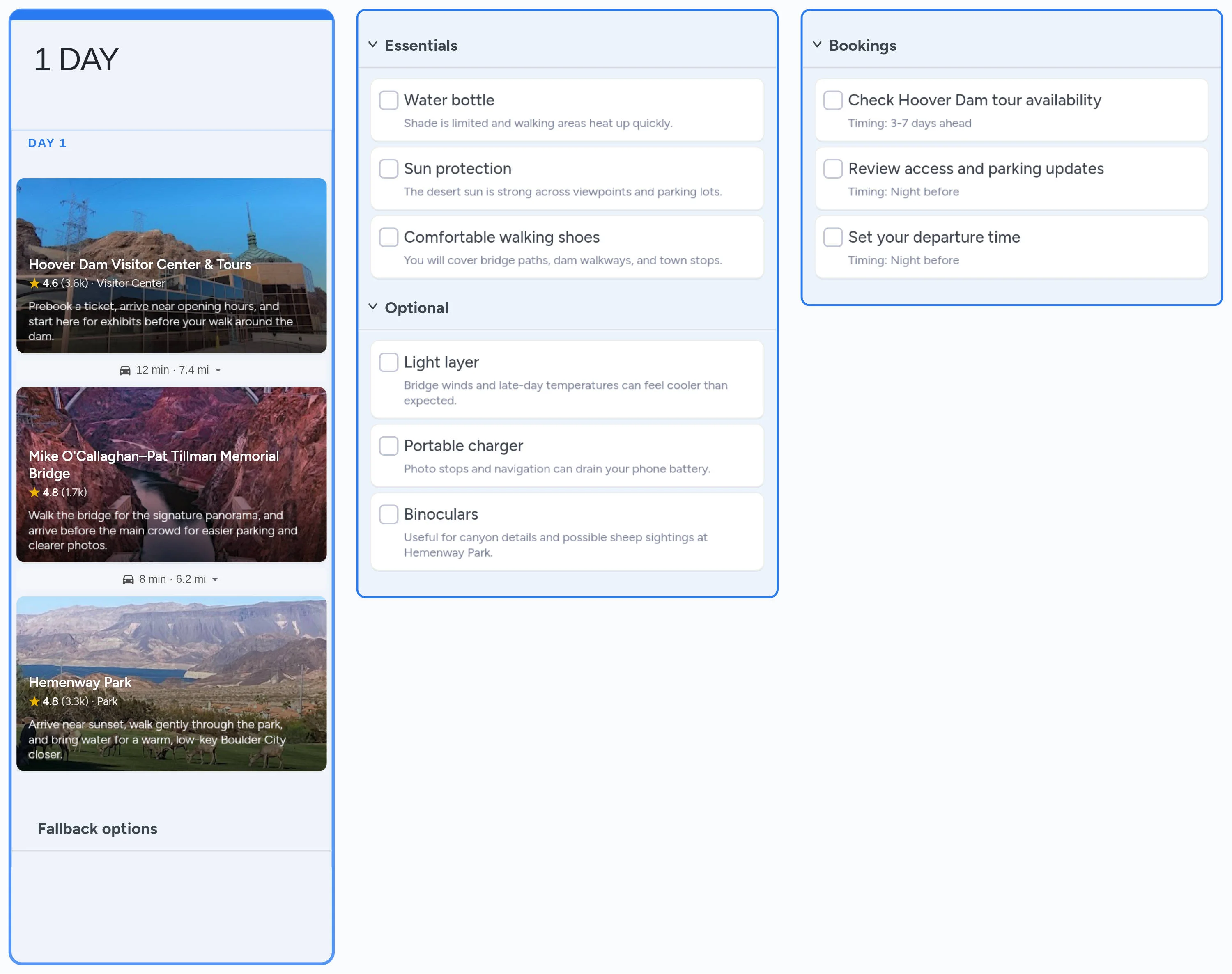Hoover Dam template board preview