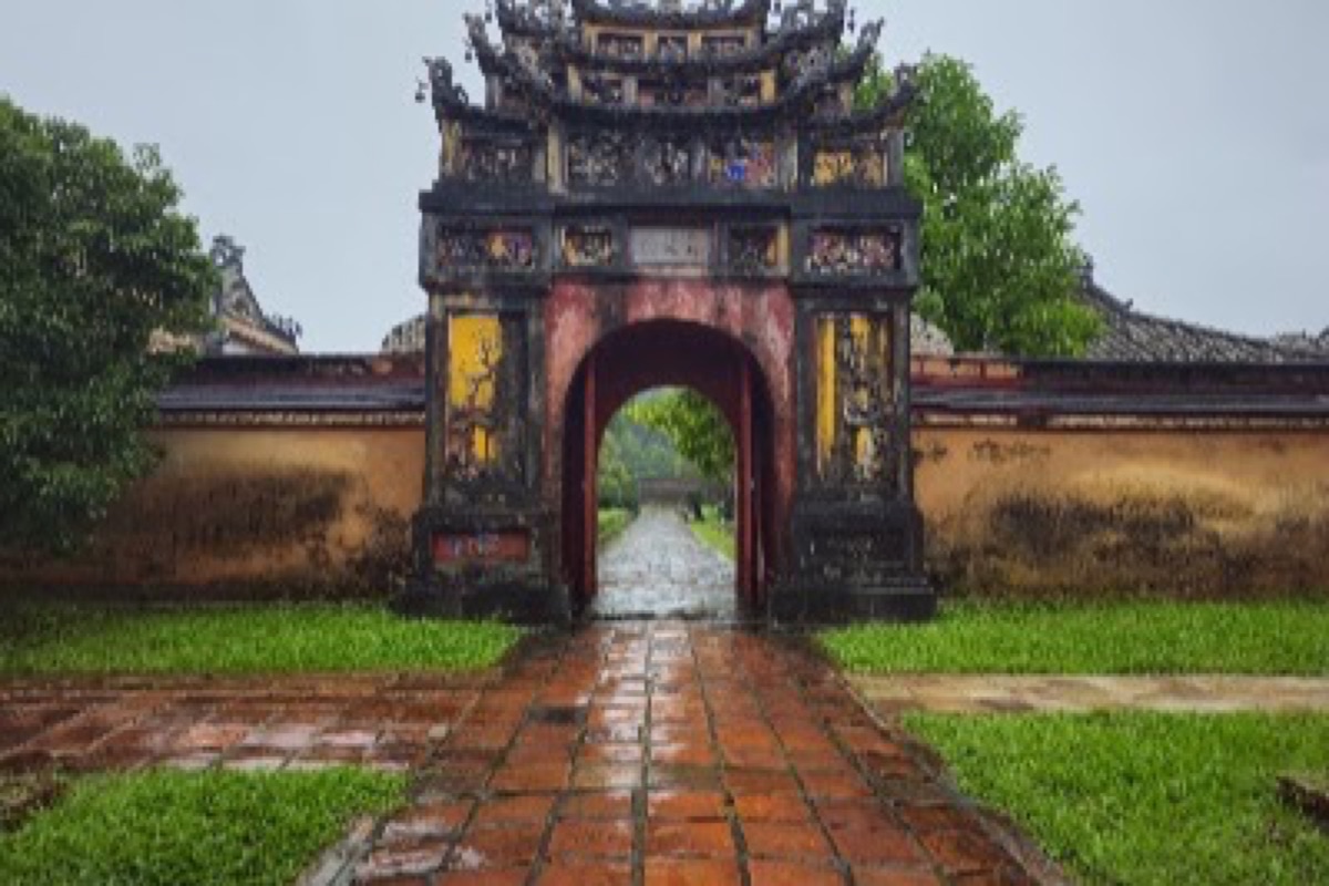 Ngo Mon gate and citadel walls of the Hue Imperial City in morning light