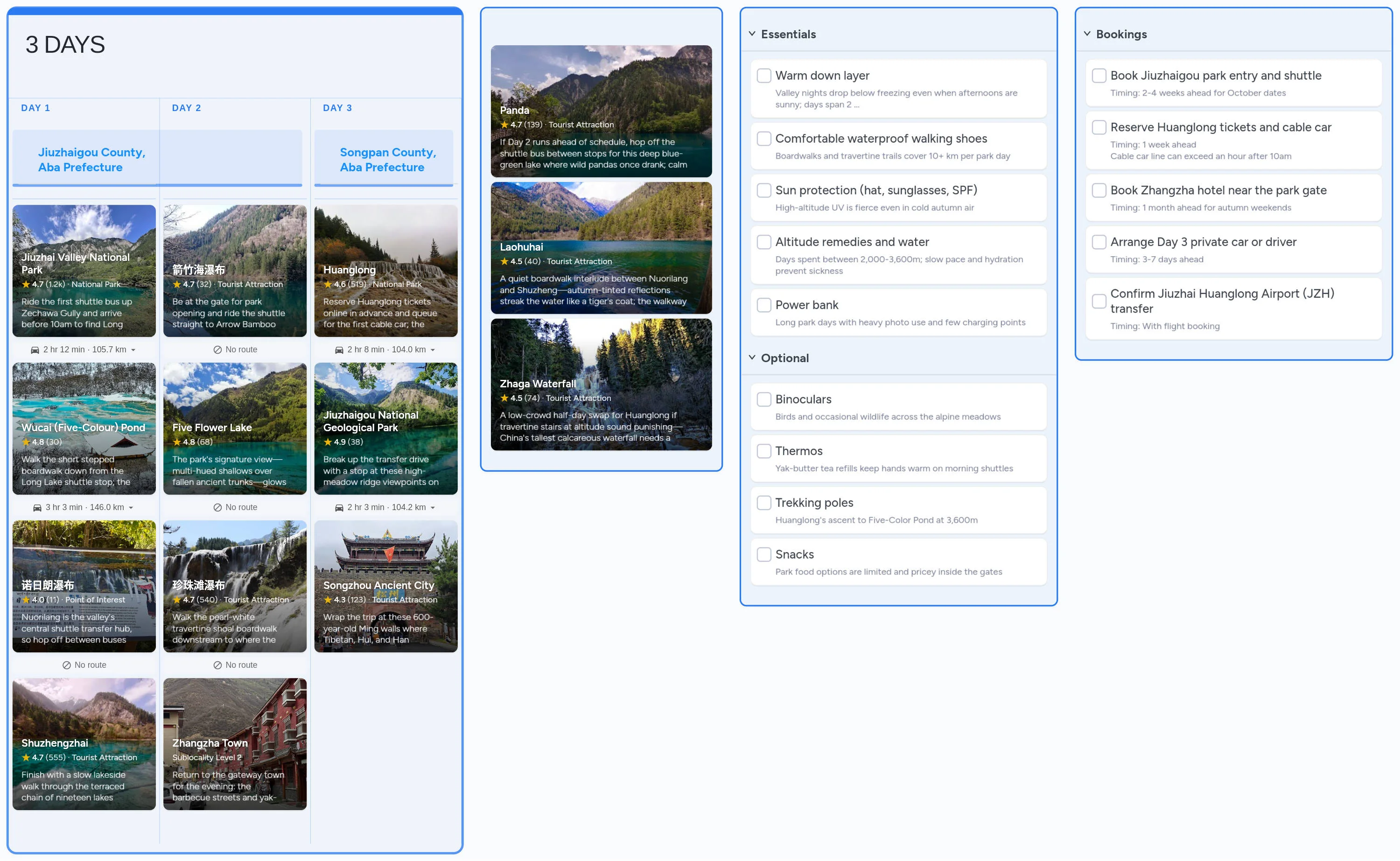Jiuzhaigou template board preview