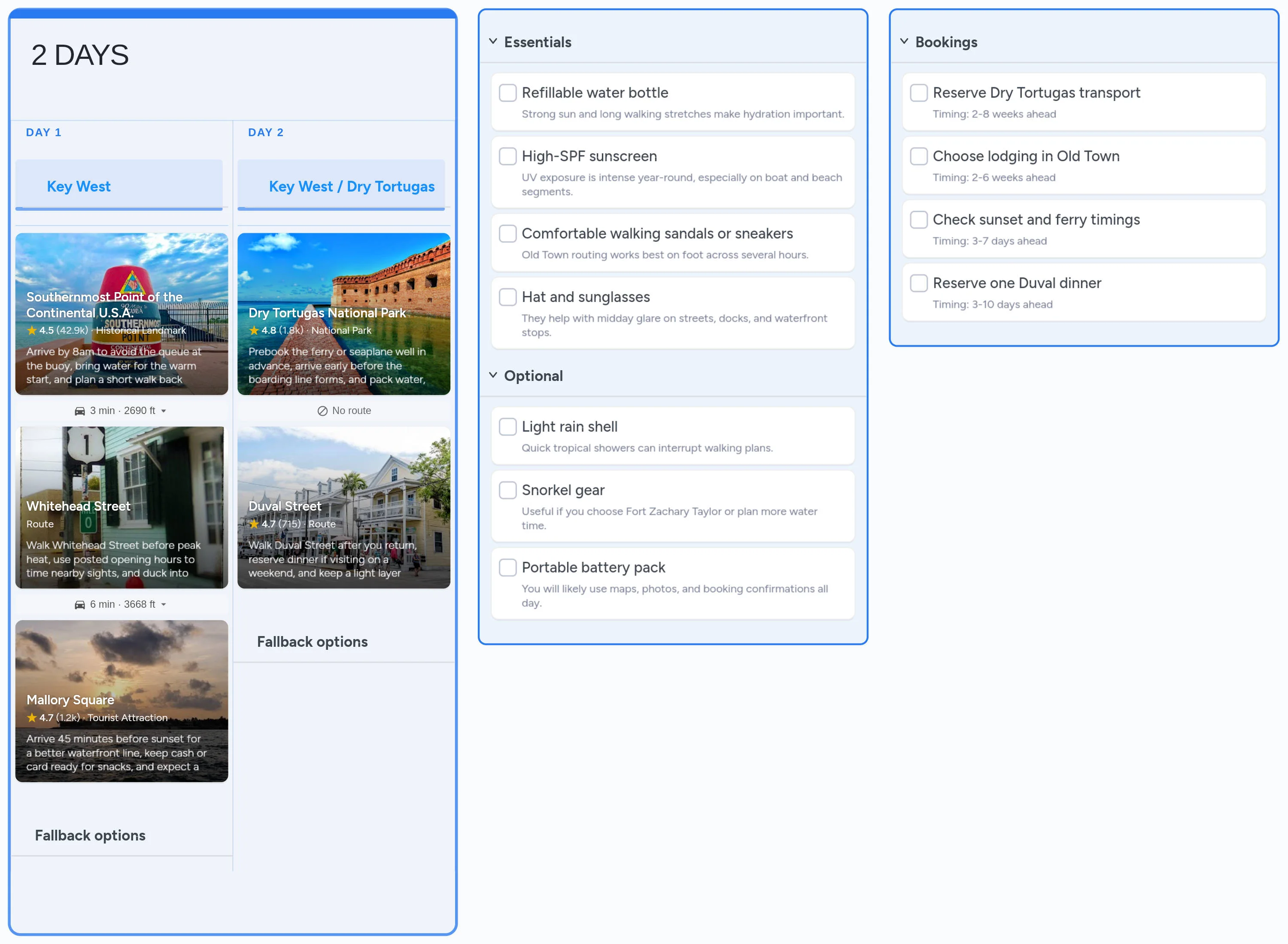 Key West template board preview