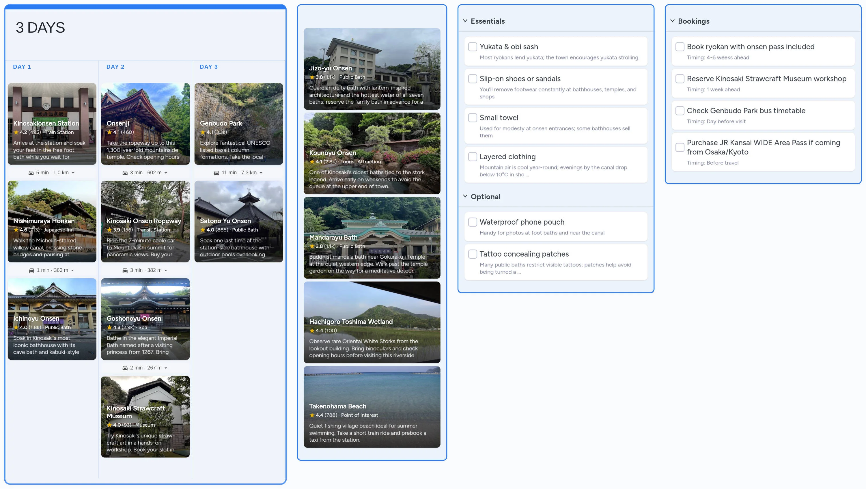 Kinosaki Onsen template board preview