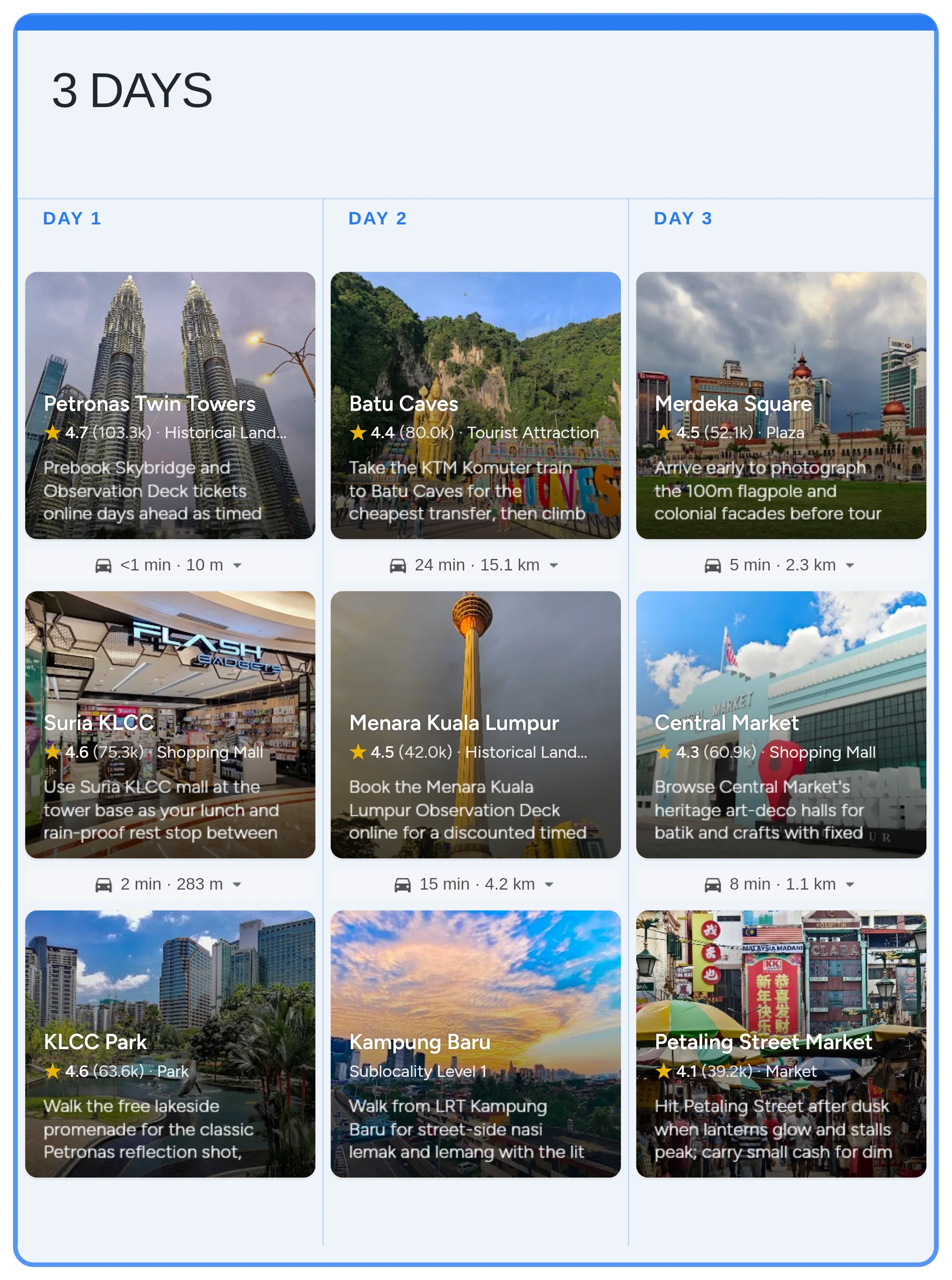 Kuala Lumpur calendar template preview