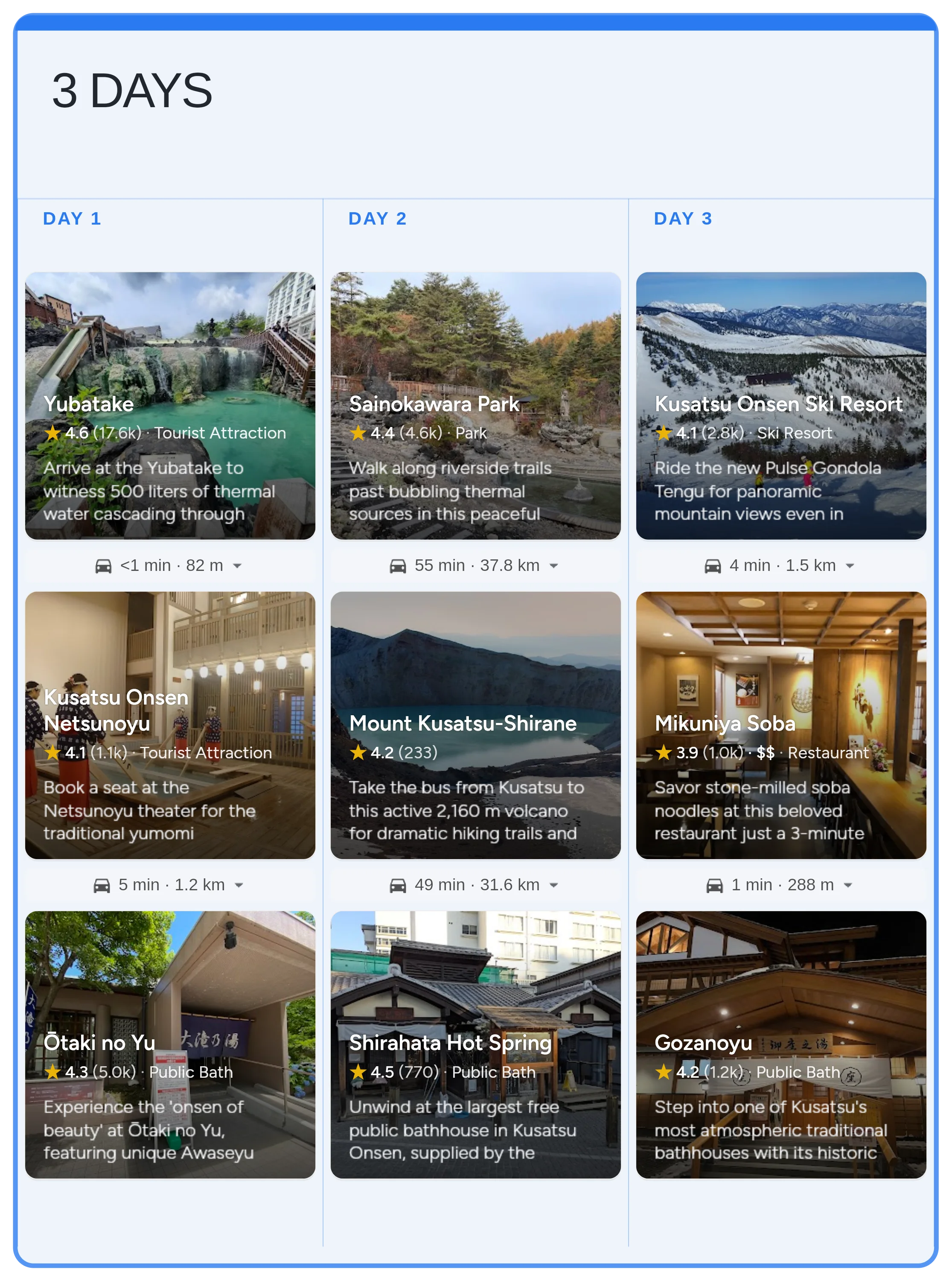 Kusatsu Onsen calendar template preview