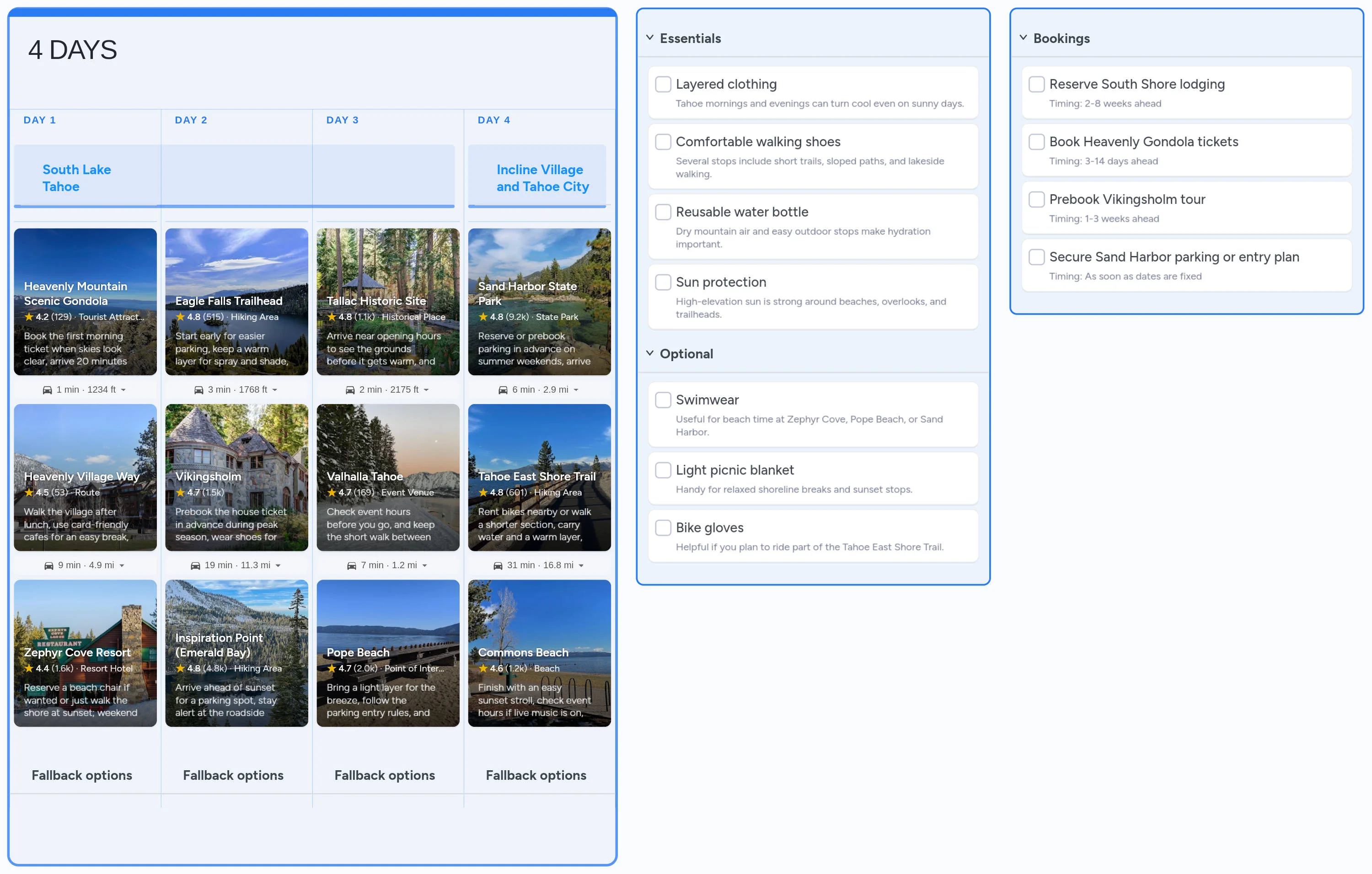 Lake Tahoe template board preview
