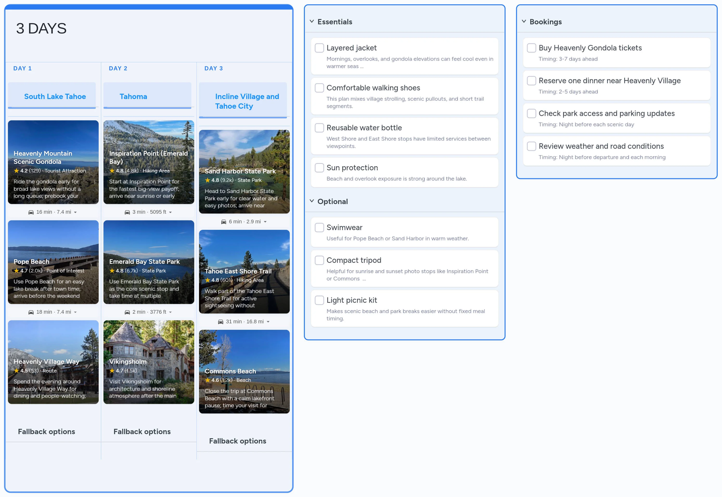 Lake Tahoe template board preview