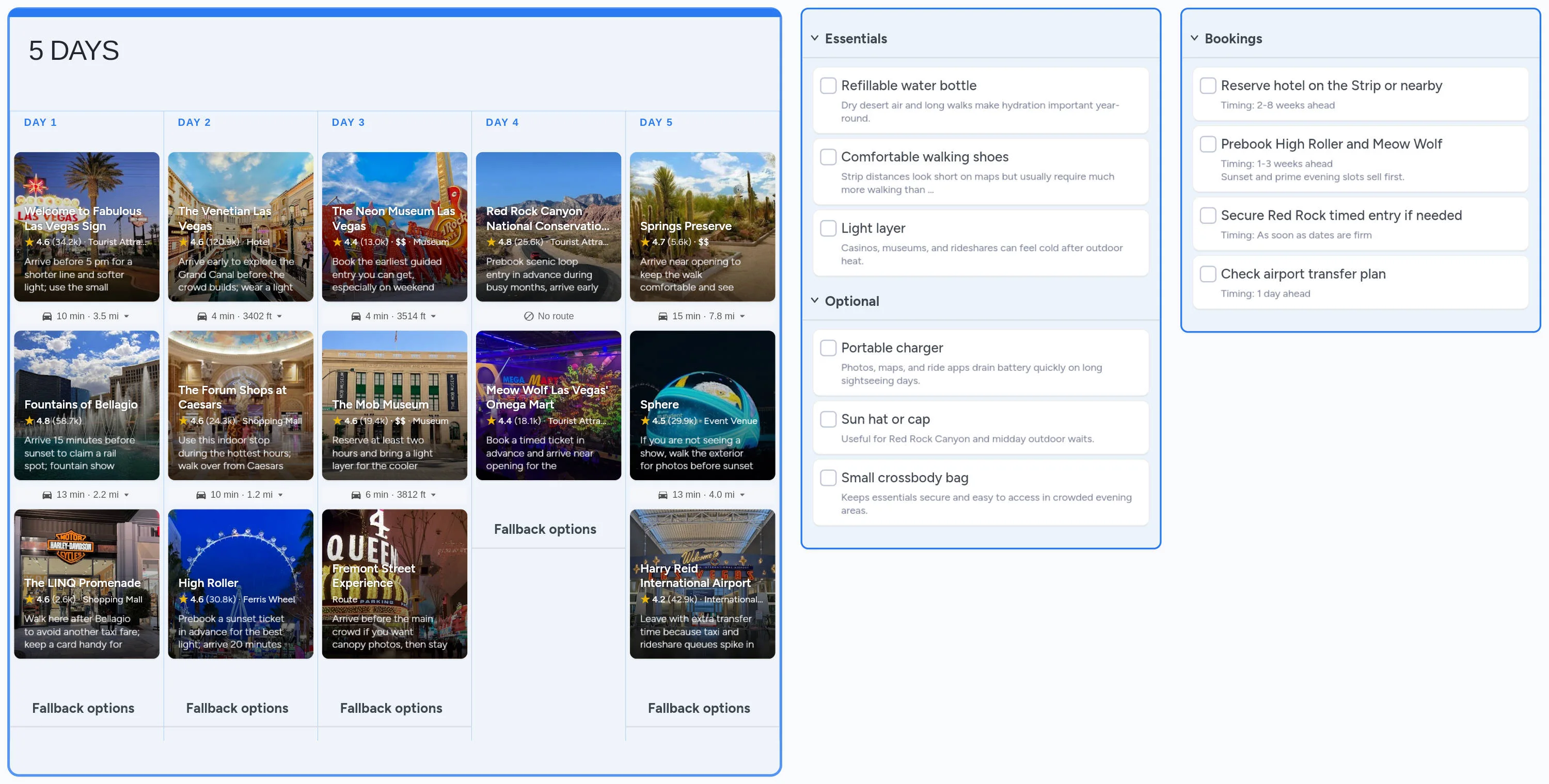 Las Vegas template board preview