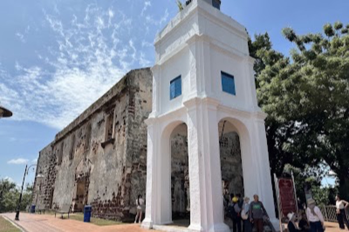 Roofless St. Paul's Church ruins and viewpoint terrace above Malacca's old town