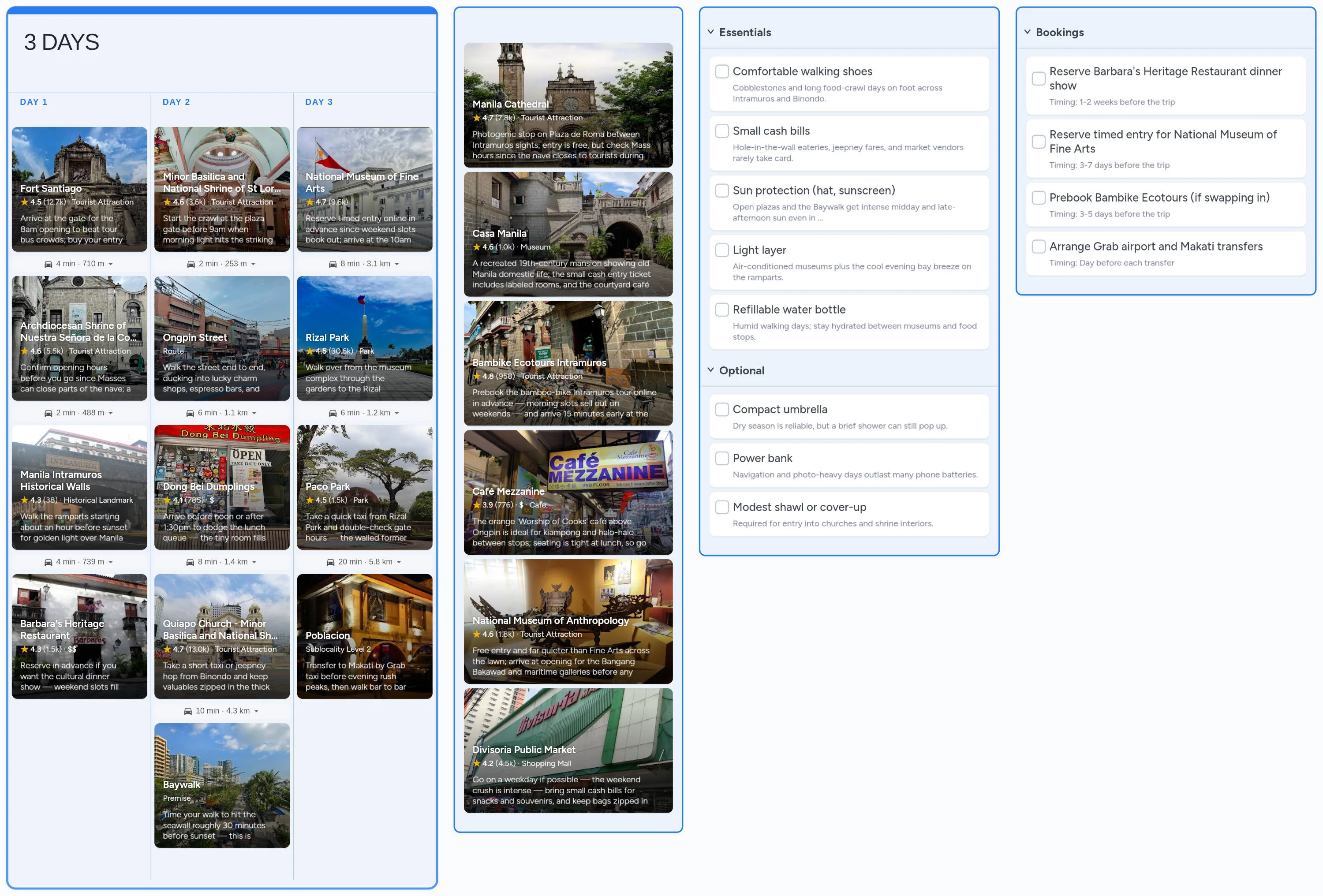 Manila template board preview