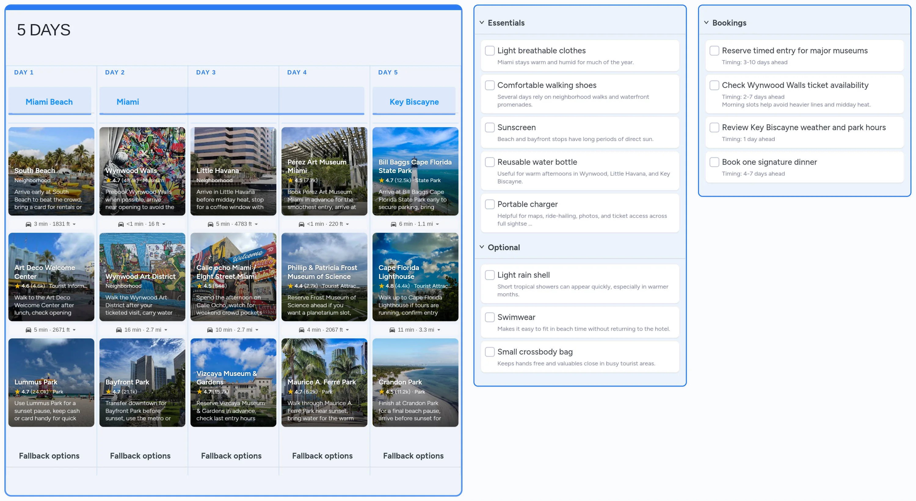 Miami template board preview