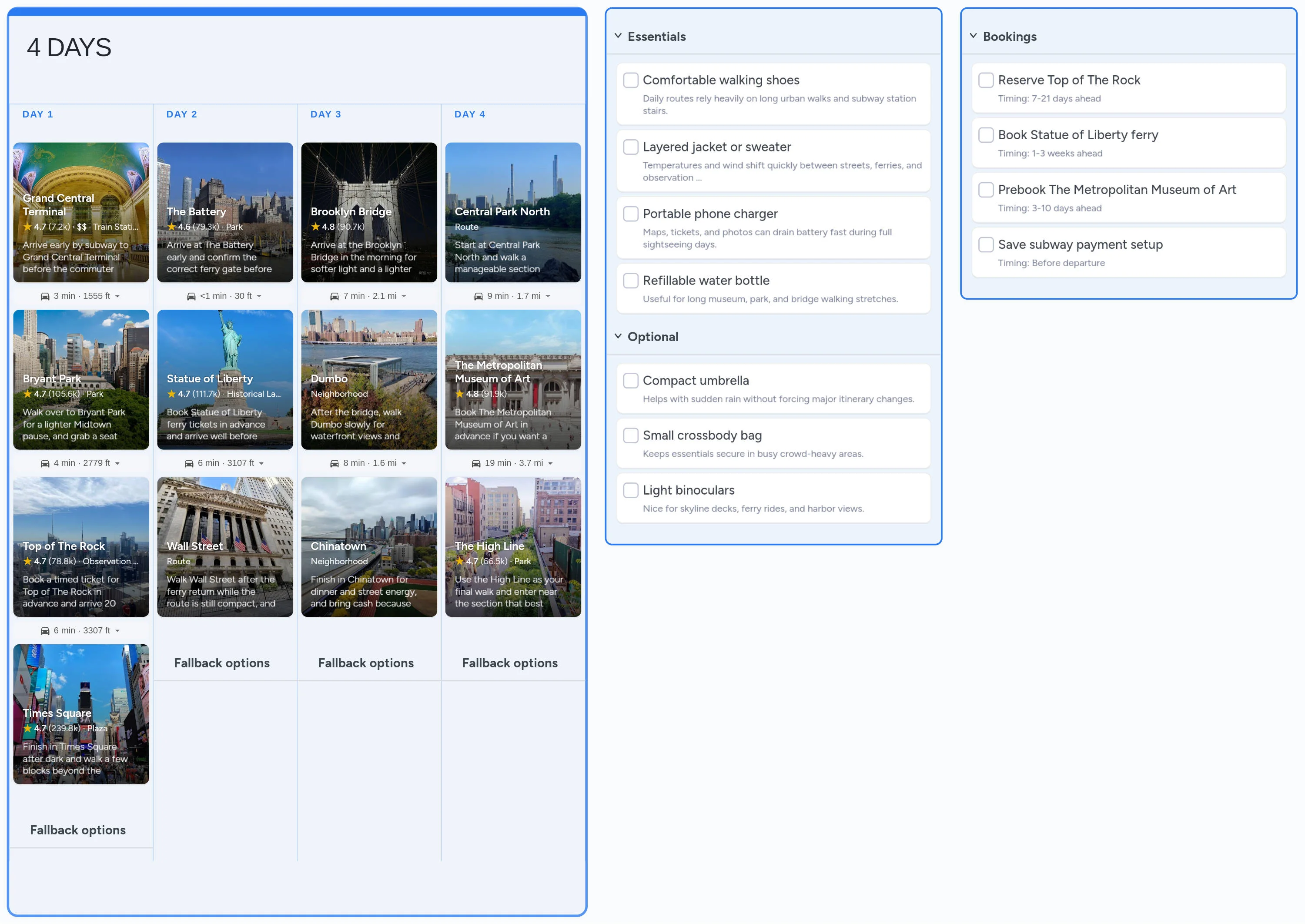 New York template board preview