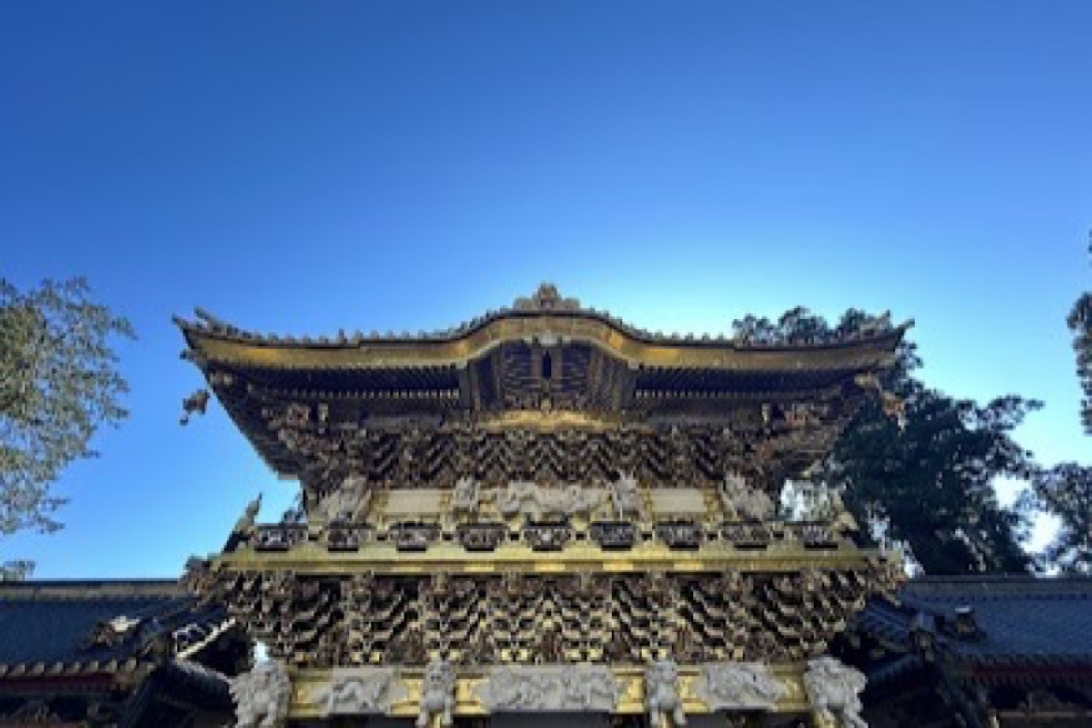 Toshogu Shrine Yomeimon Gate with gold-leaf carvings in Nikko