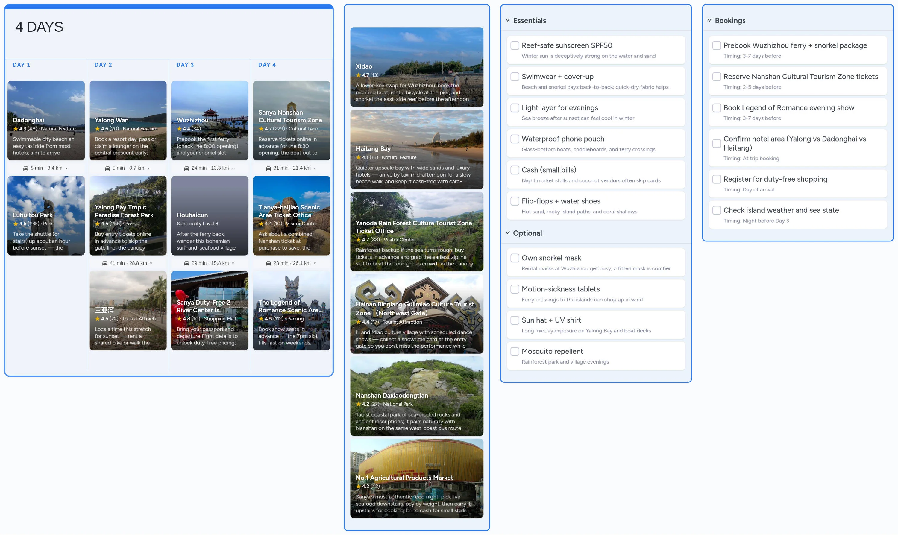 Sanya template board preview