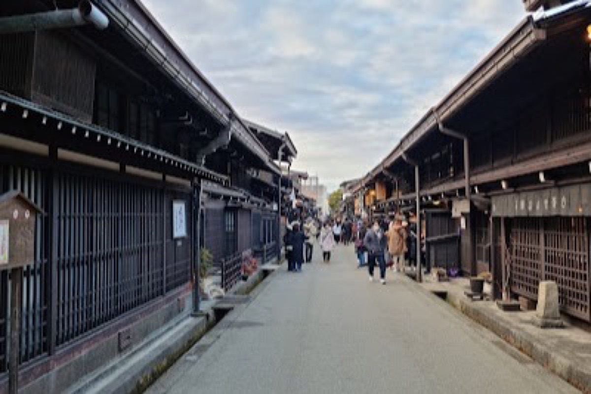 Sanmachi Suji preserved Edo Period merchant street with wooden buildings in Takayama