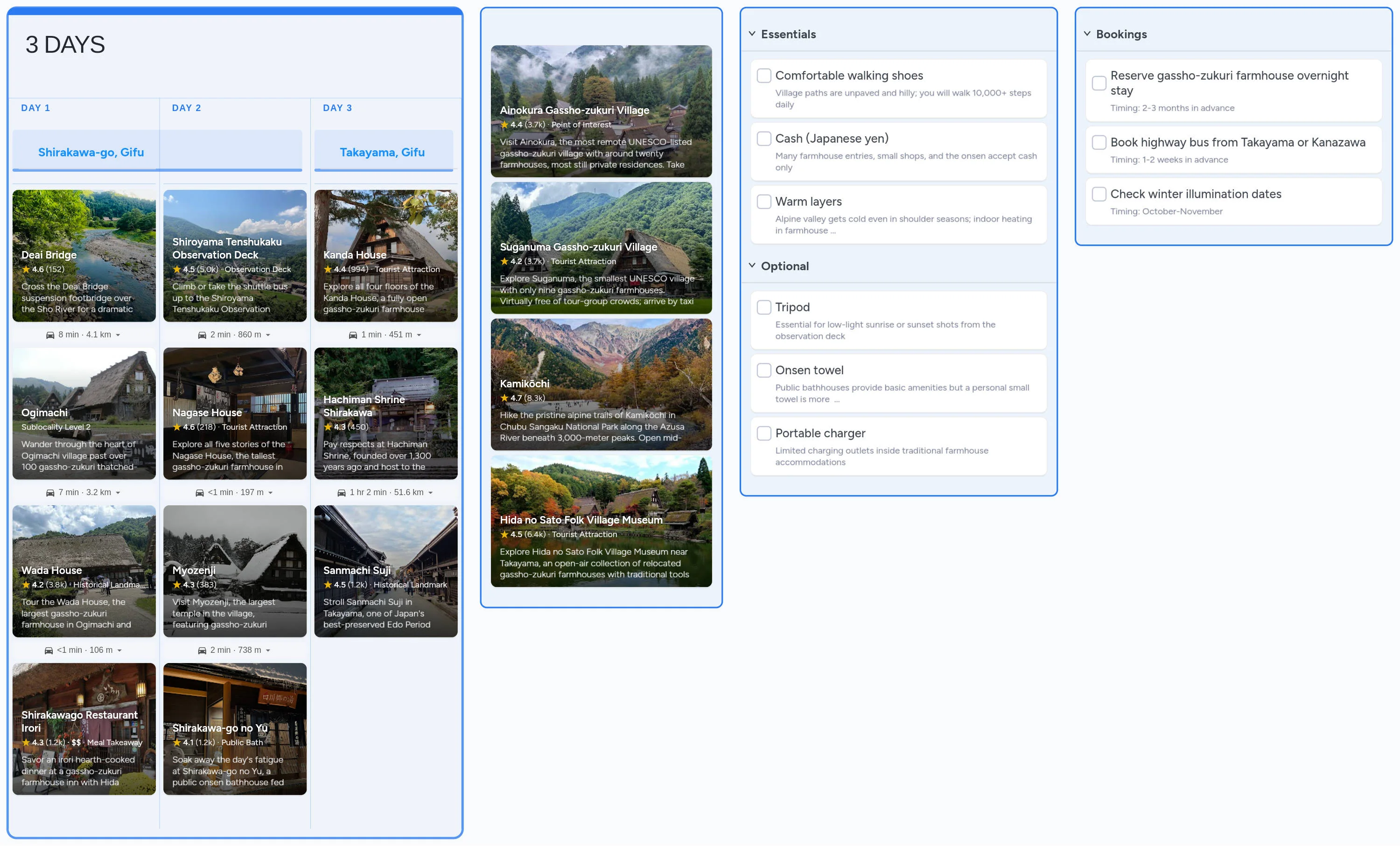 Shirakawa-go template board preview