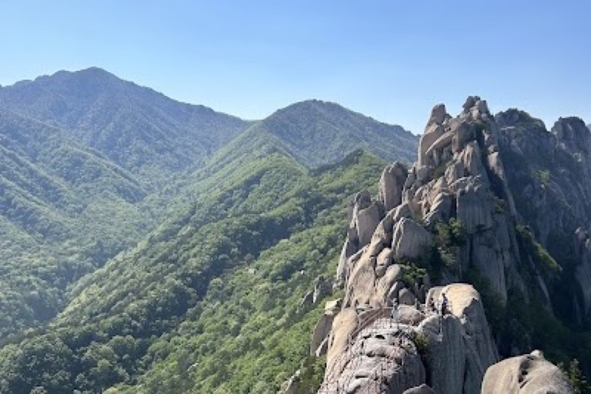 Ulsanbawi Rock six granite peaks with panoramic views of the East Sea from the summit in Seoraksan