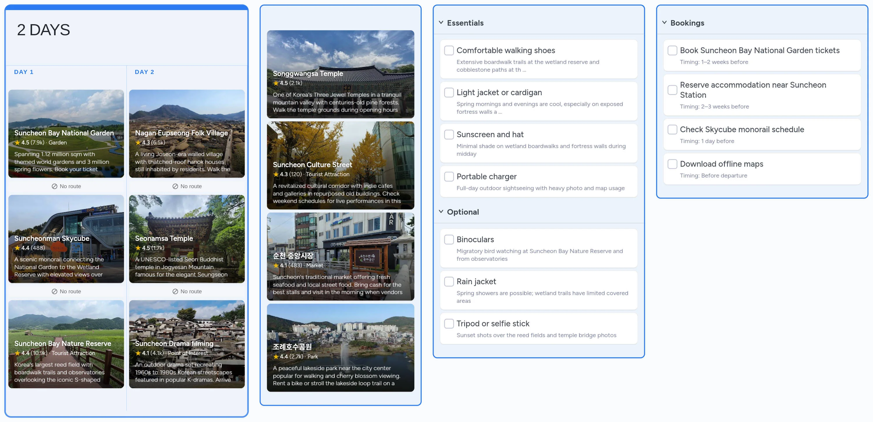 Suncheon template board preview