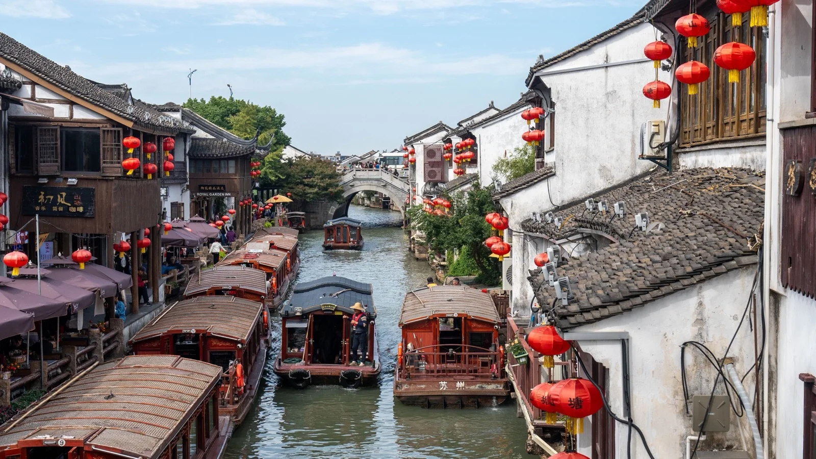 Spring blossoms over the lotus ponds and pavilions of the Humble Administrator's Garden in Suzhou