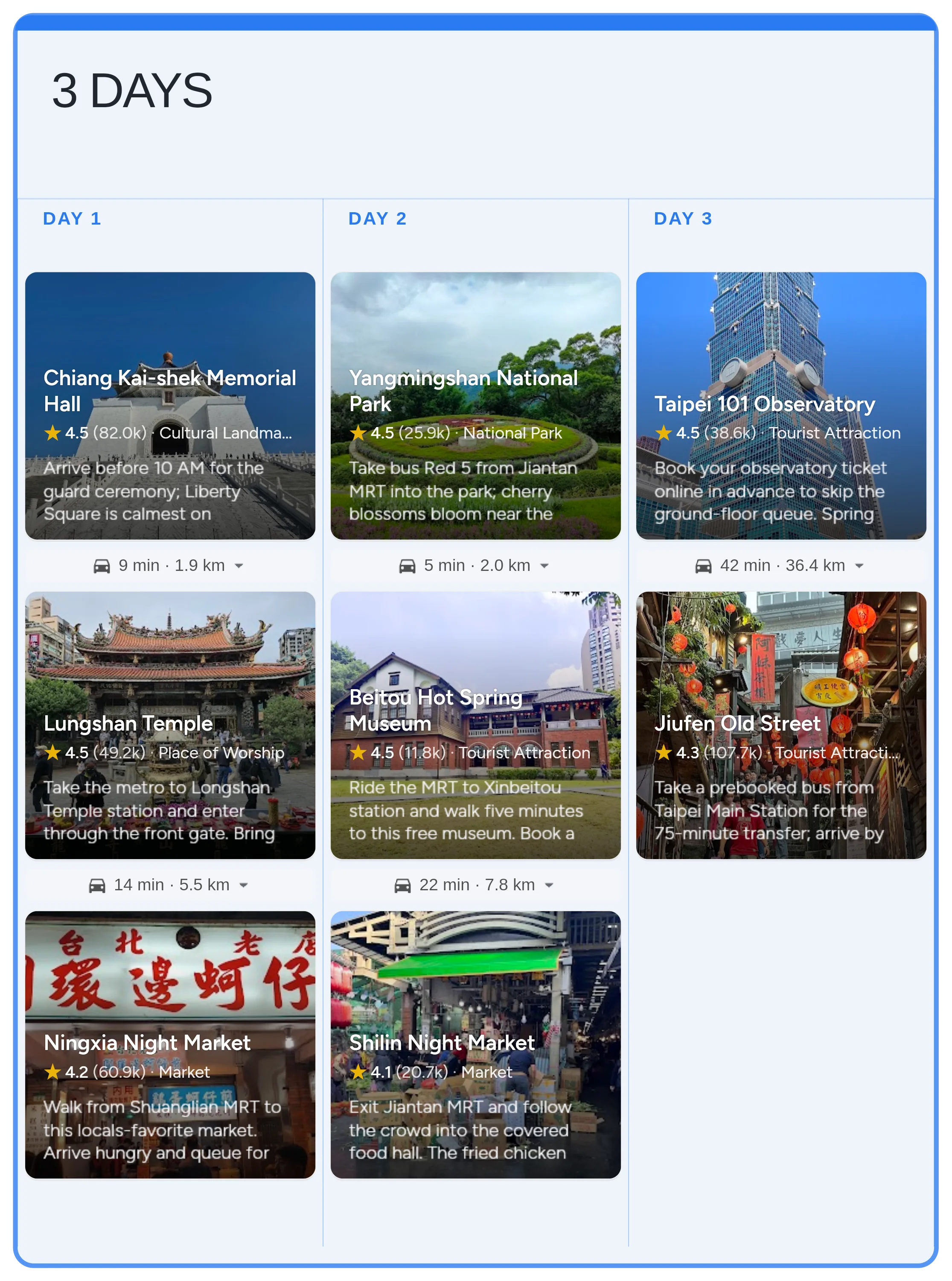 Taipei calendar template preview