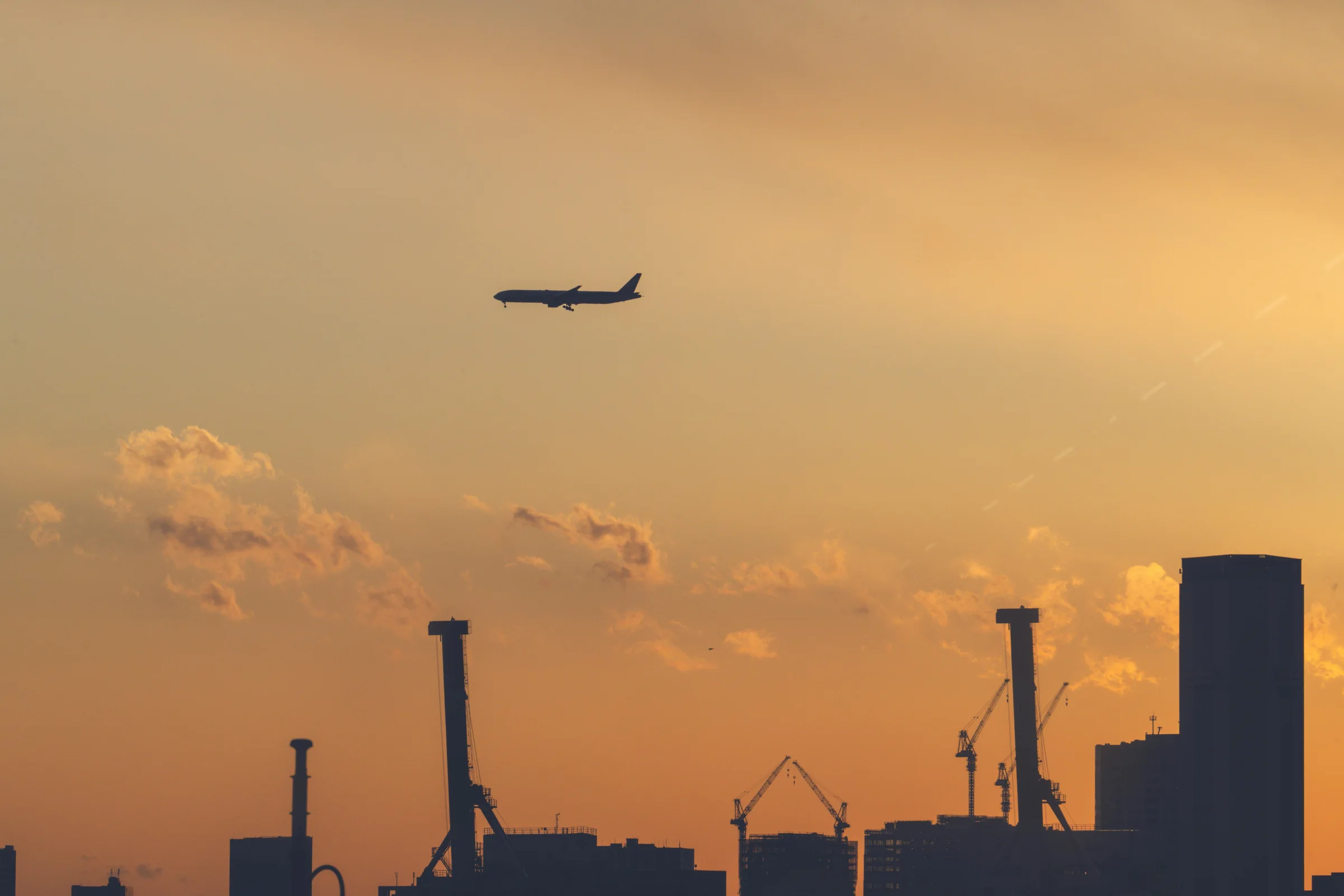 Sunset view of Takamatsu waterfront cityscape in Kagawa, Japan