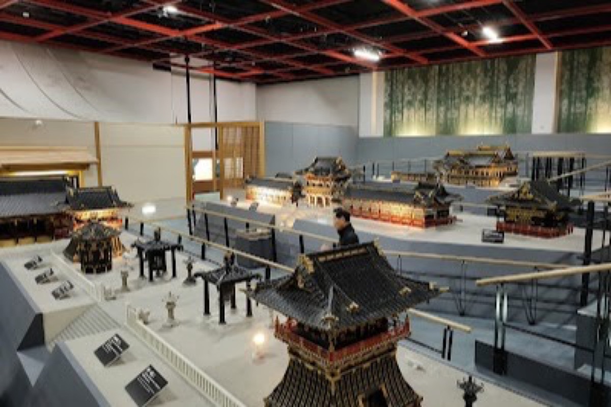 Ornate Takayama festival floats on display inside the Yatai Kaikan exhibition hall