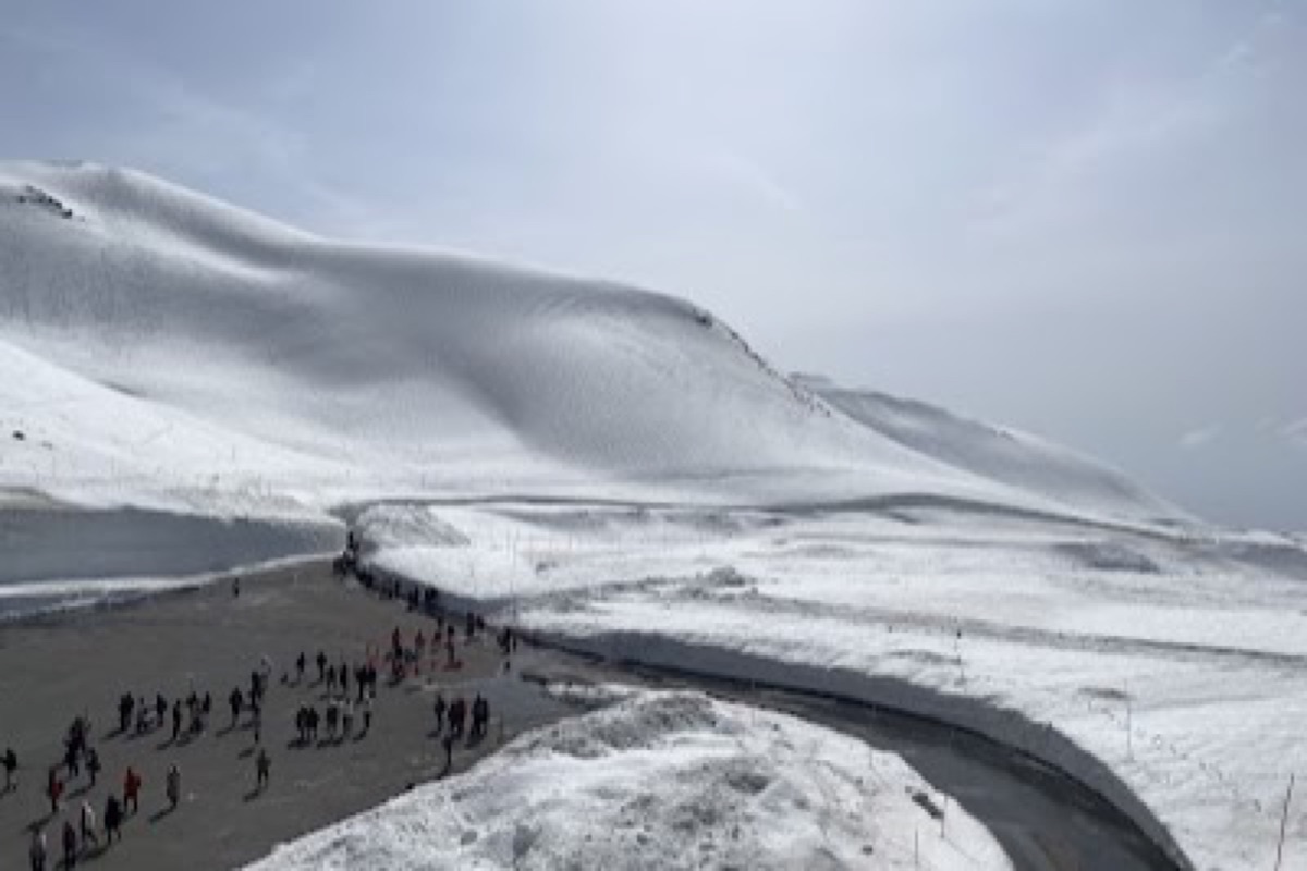 Murodo Terminal rooftop viewing platform with 360-degree mountain panoramas at 2,450 m elevation