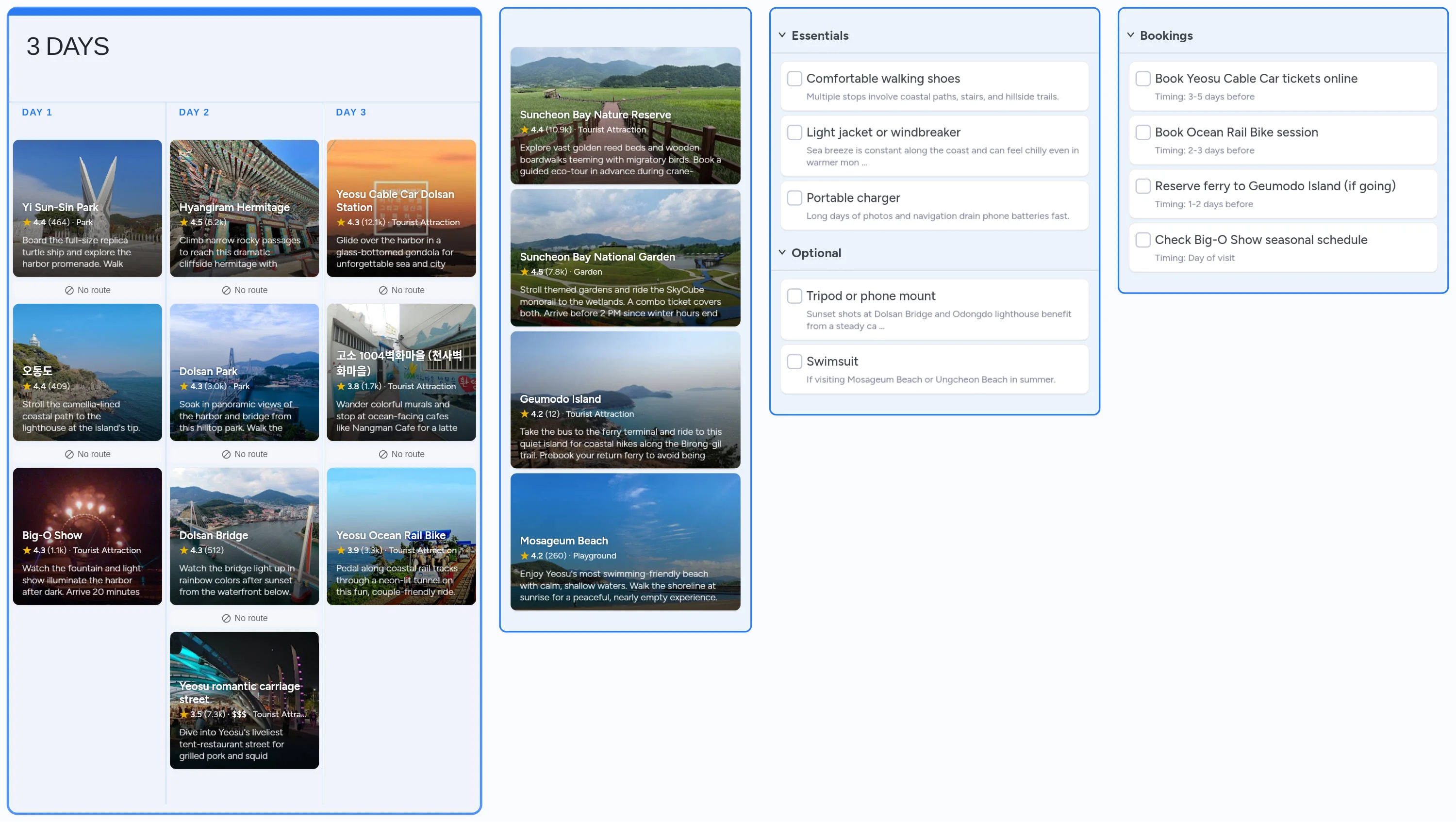 Yeosu template board preview