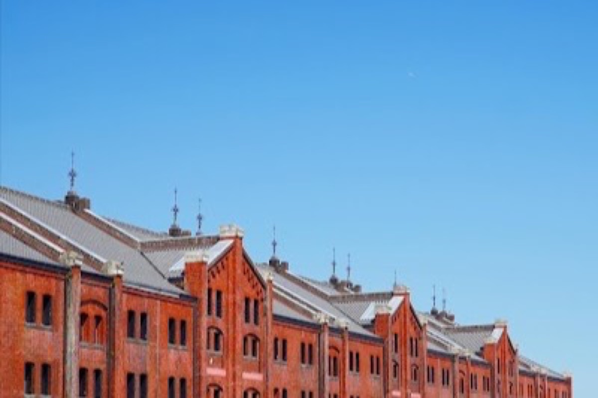 Yokohama Red Brick Warehouse along the waterfront at dusk