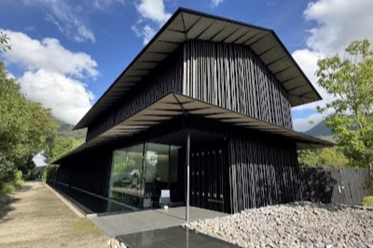 Comico Art Museum Yufuin designed by Kengo Kuma along the riverside
