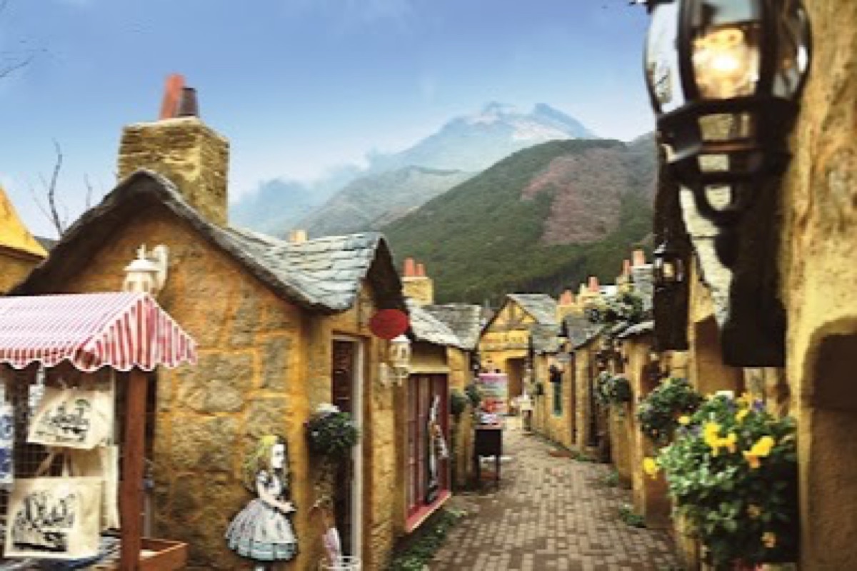 Yufuin Floral Village European-style cottages with artisan shops and garden paths